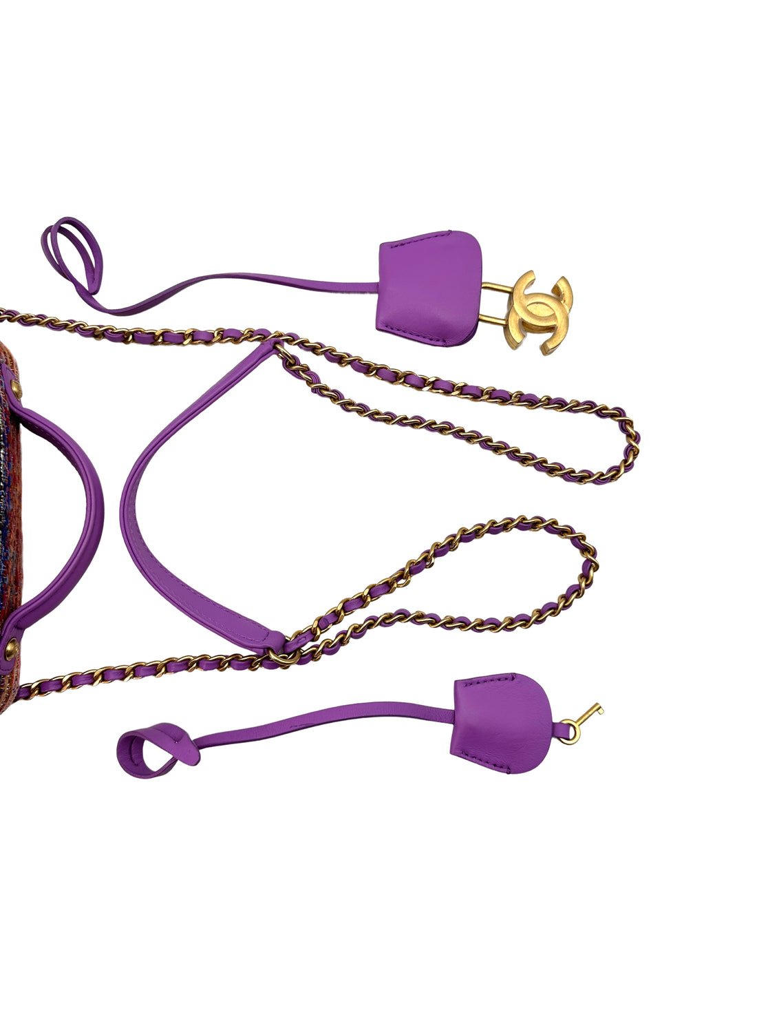 Chanel CC Filigree 20C Rainbow Tweed Handle Vanity Case(29***47) CC1407