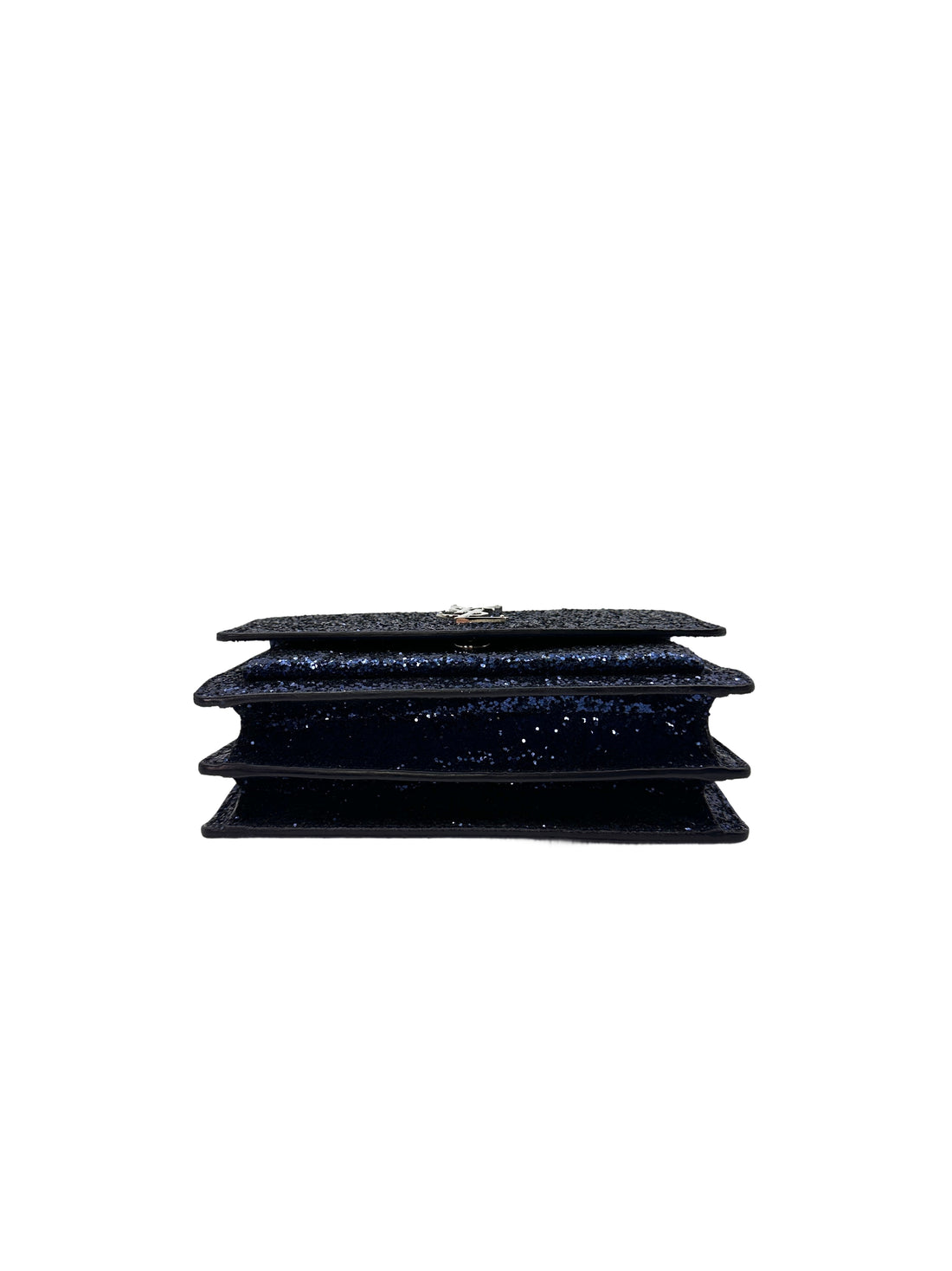 Saint Laurent Sunset Blue Glittered Leather Chain Shoulder Bag SL159