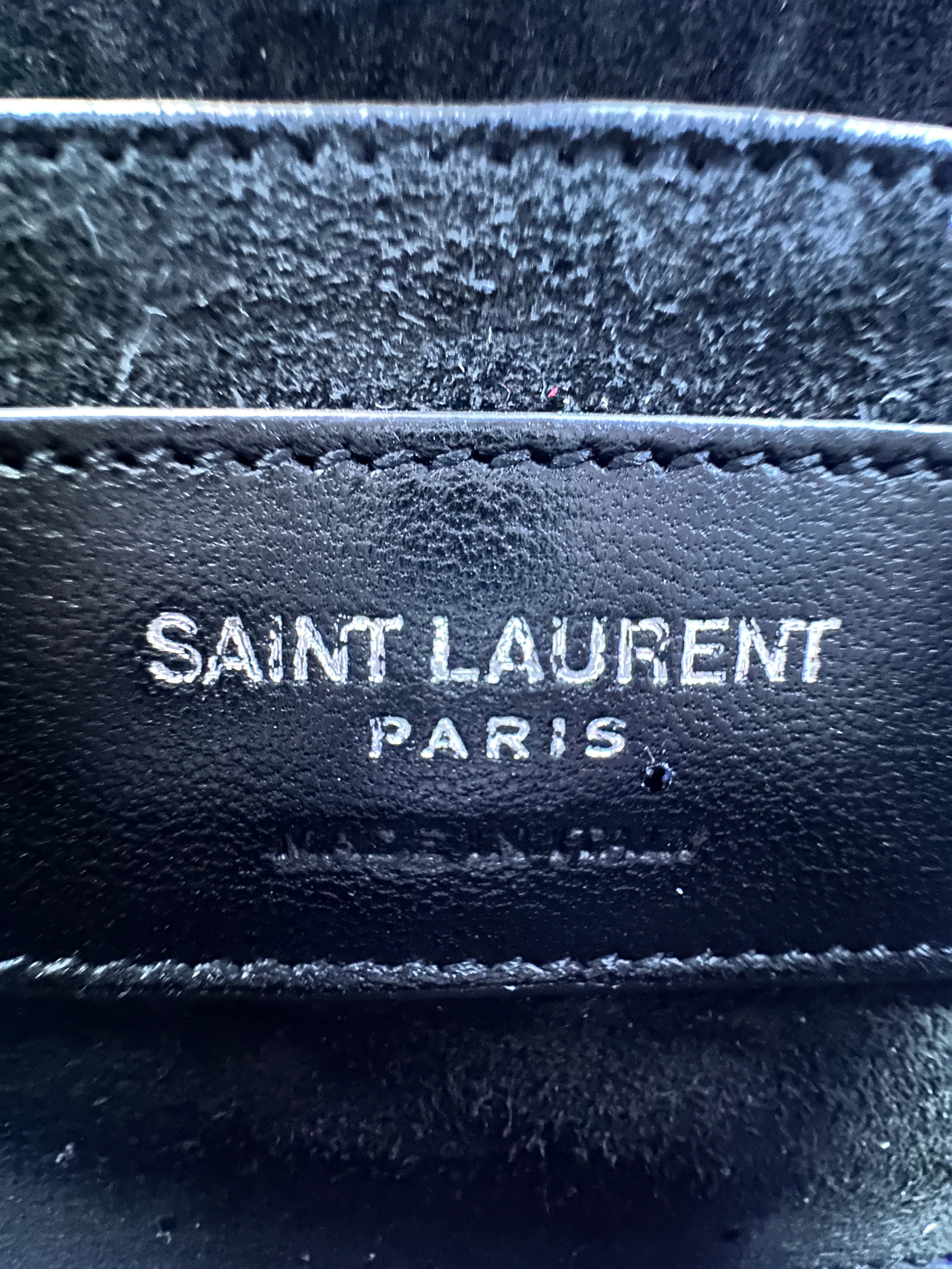 Saint Laurent Sunset Blue Glittered Leather Chain Shoulder Bag SL159
