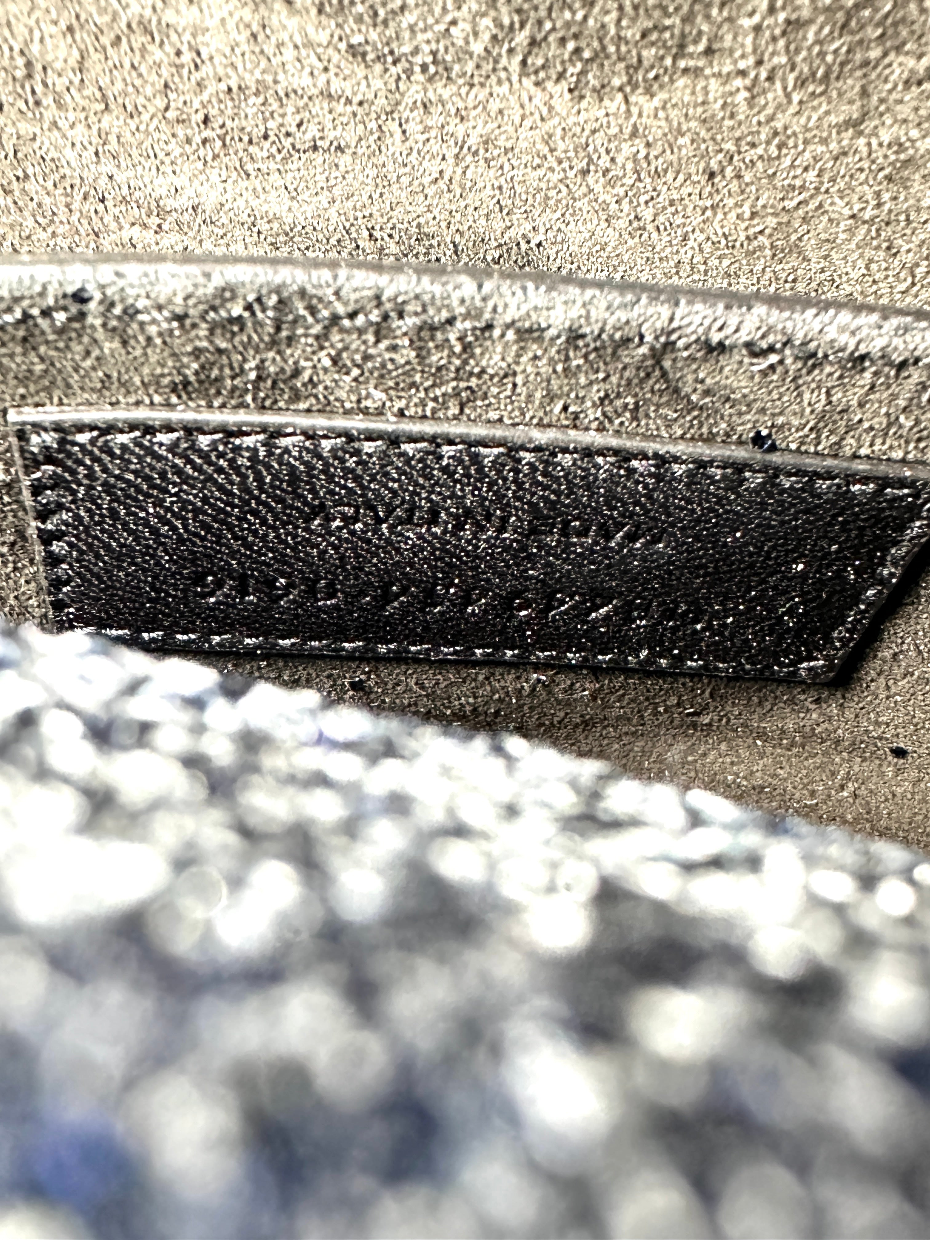 Saint Laurent Sunset Blue Glittered Leather Chain Shoulder Bag SL159