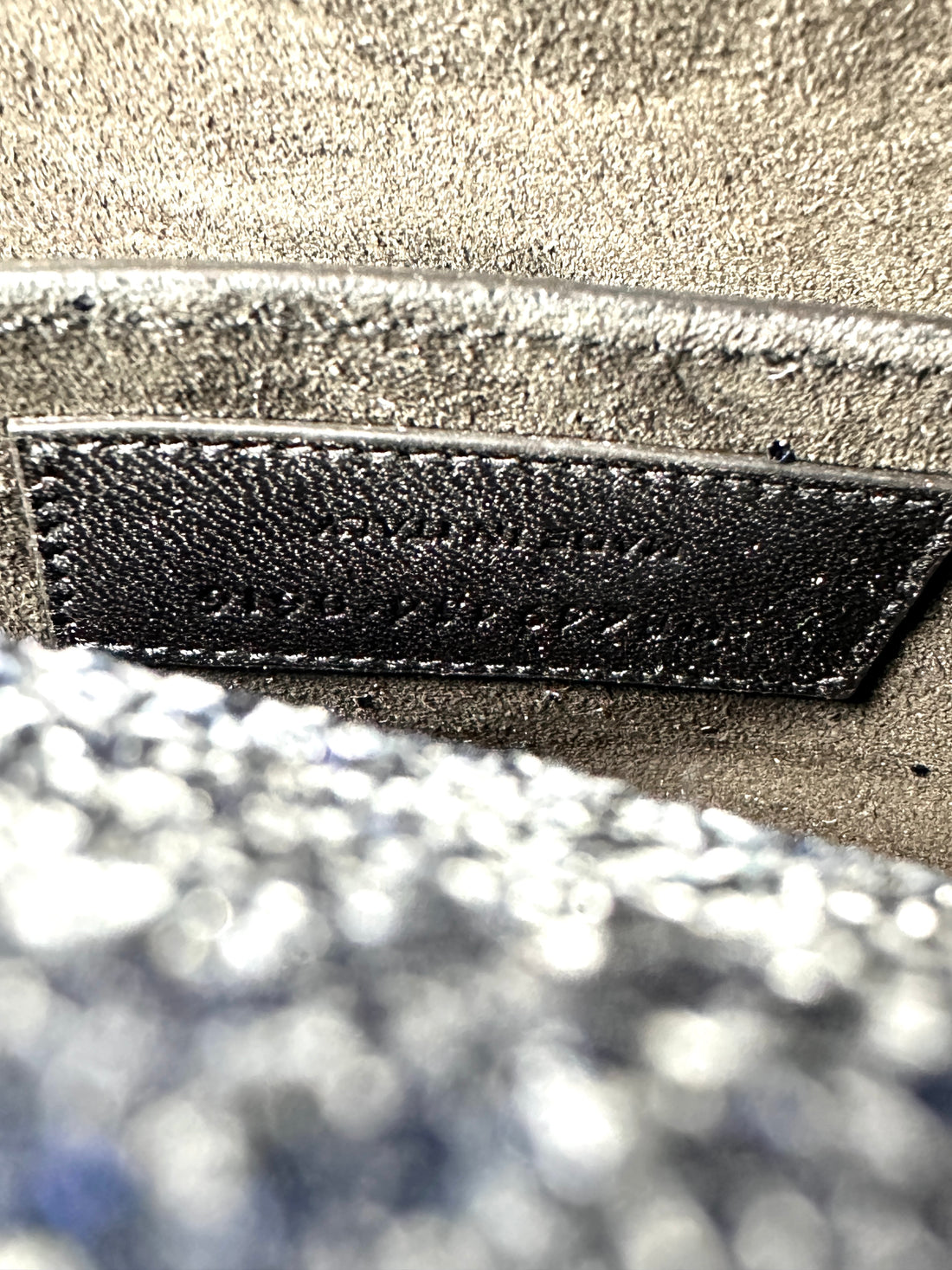 Saint Laurent Sunset Blue Glittered Leather Chain Shoulder Bag SL159