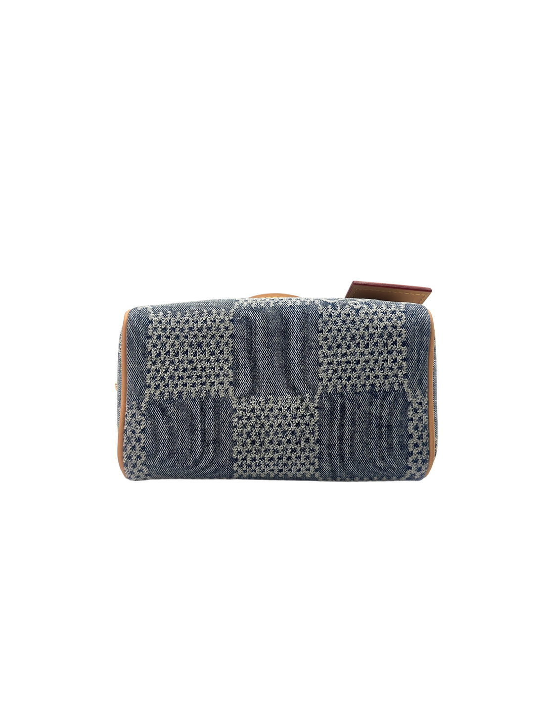Louis Vuitton Speedy 18 Bandouliere Blue Damier Denim 3D Canvas Handle Bag IRIS003