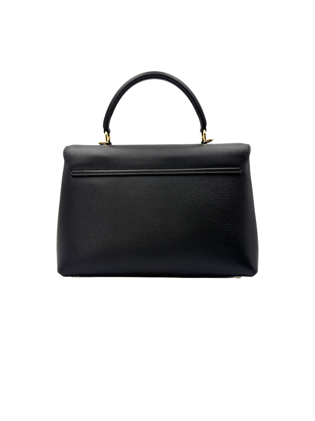 Celine Nino Black Leather Handle Bag With Gold Triomphe Hardware CE133