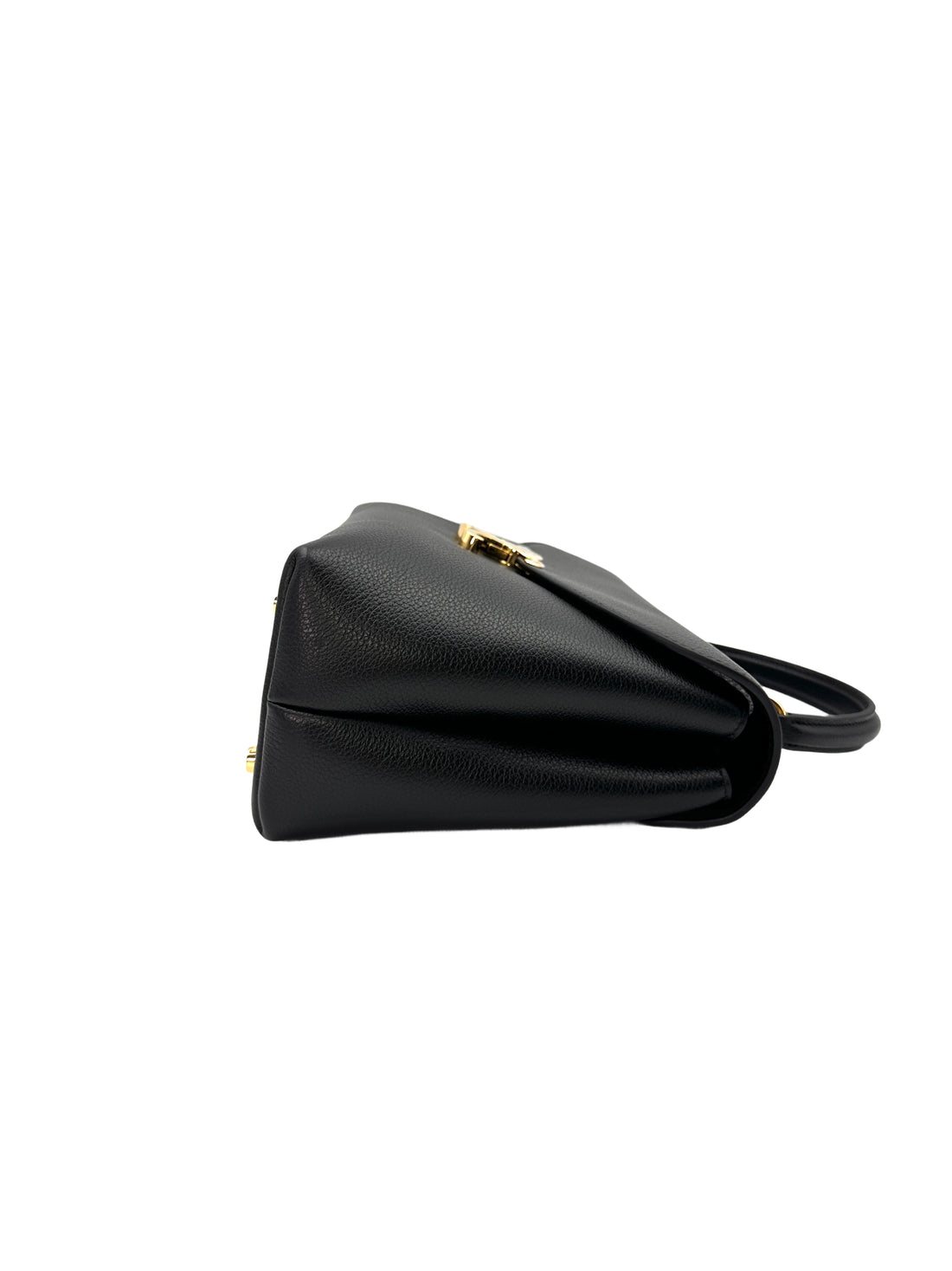 Celine Nino Black Leather Handle Bag With Gold Triomphe Hardware CE133