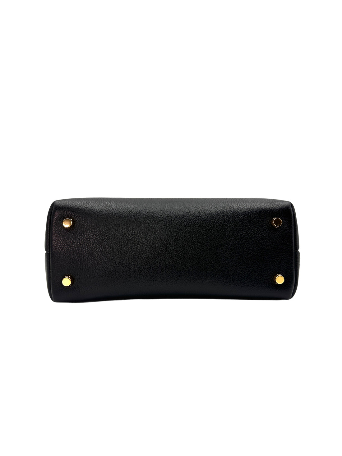 Celine Nino Black Leather Handle Bag With Gold Triomphe Hardware CE133
