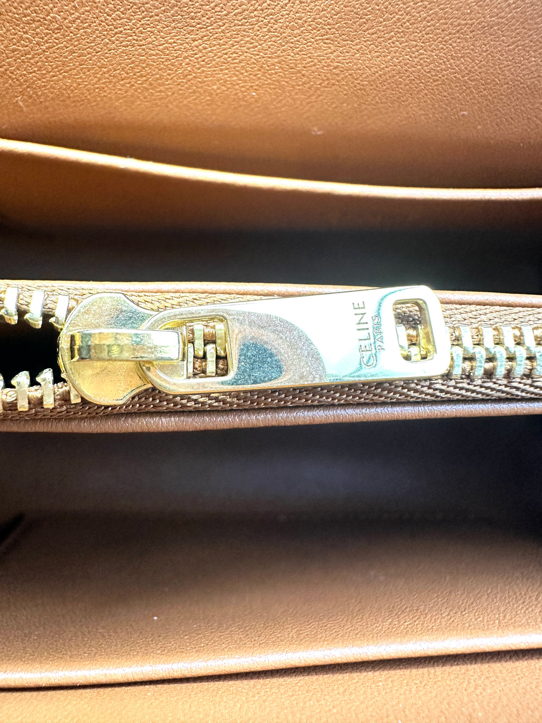 Celine Nino Brown Triomphe Canvas Handle Bag With Gold Triomphe Hardware CE134