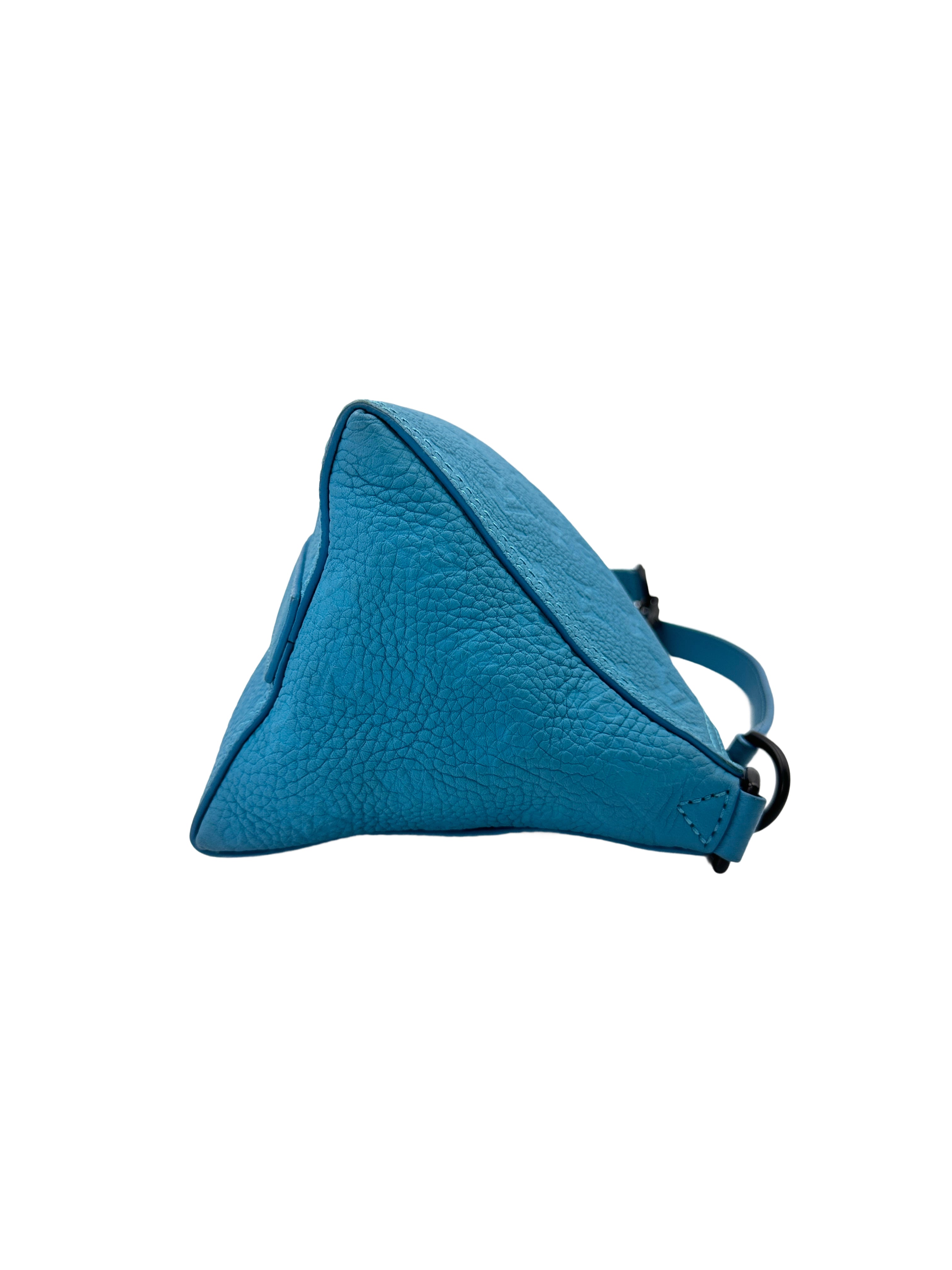 Louis Vuitton Taurillon Monogram Turquoise Triangle Blue Messenger Bag LV1918
