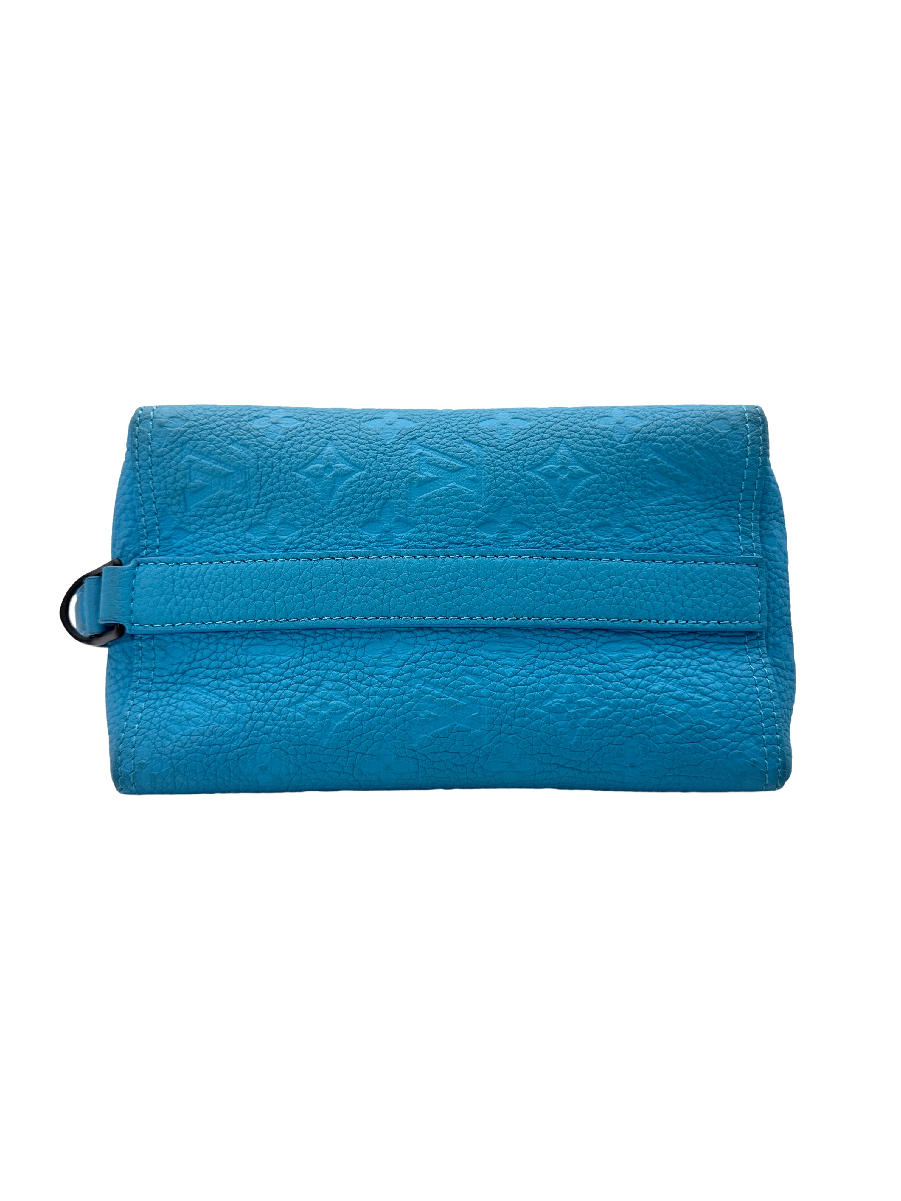 Louis Vuitton Taurillon Monogram Turquoise Triangle Blue Messenger Bag LV1918