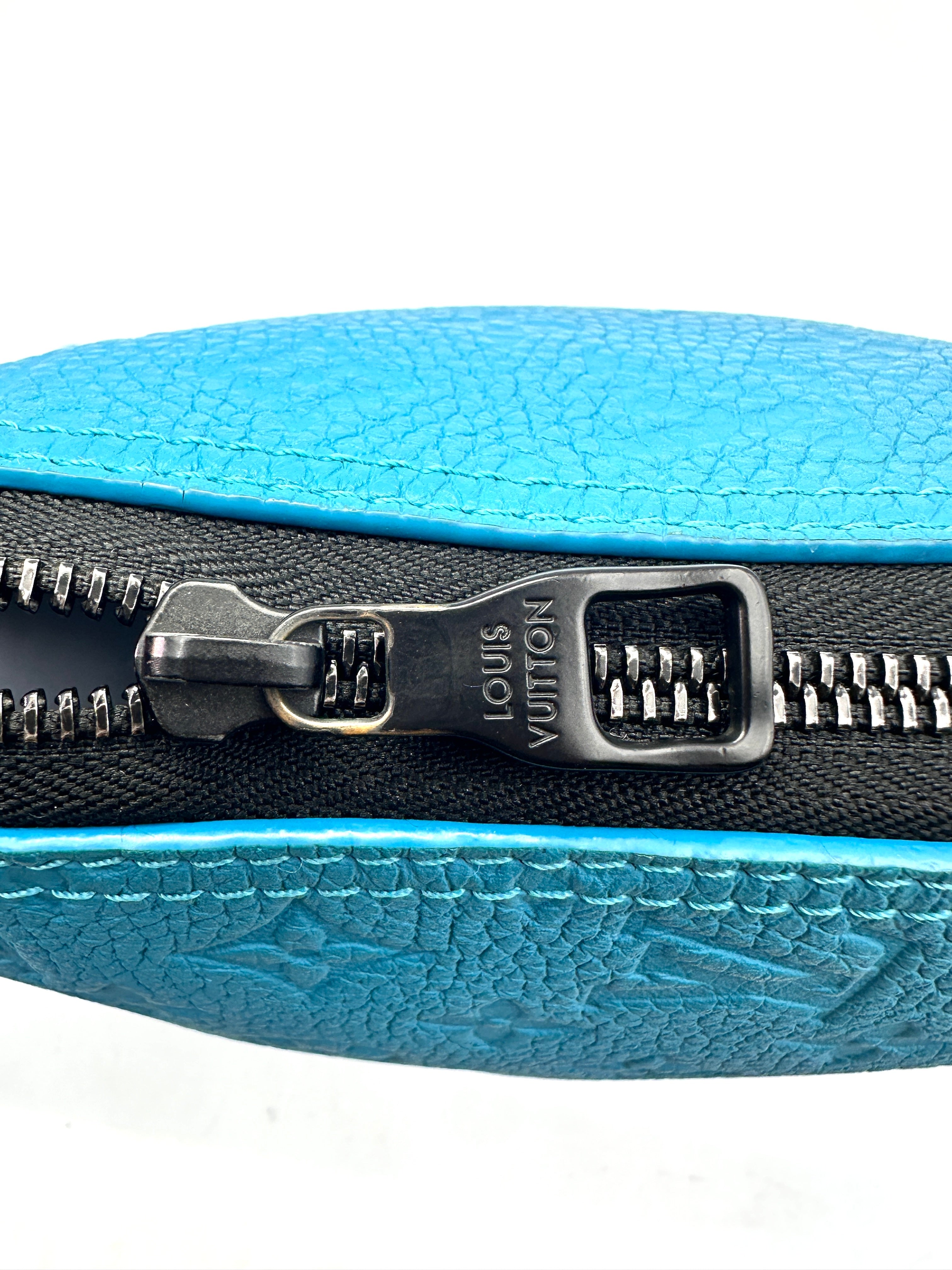 Louis Vuitton Taurillon Monogram Turquoise Triangle Blue Messenger Bag LV1918