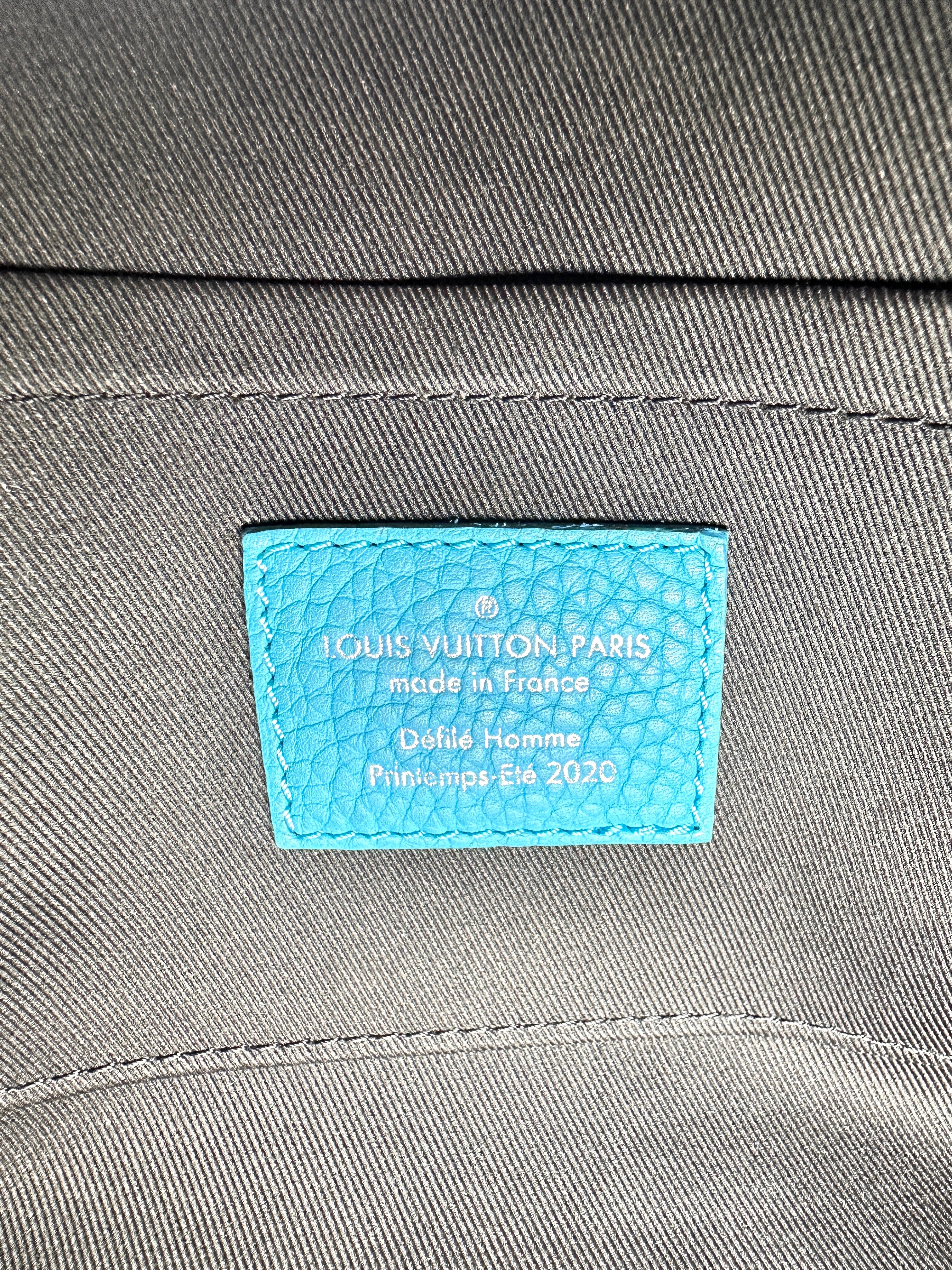 Louis Vuitton Taurillon Monogram Turquoise Triangle Blue Messenger Bag LV1918