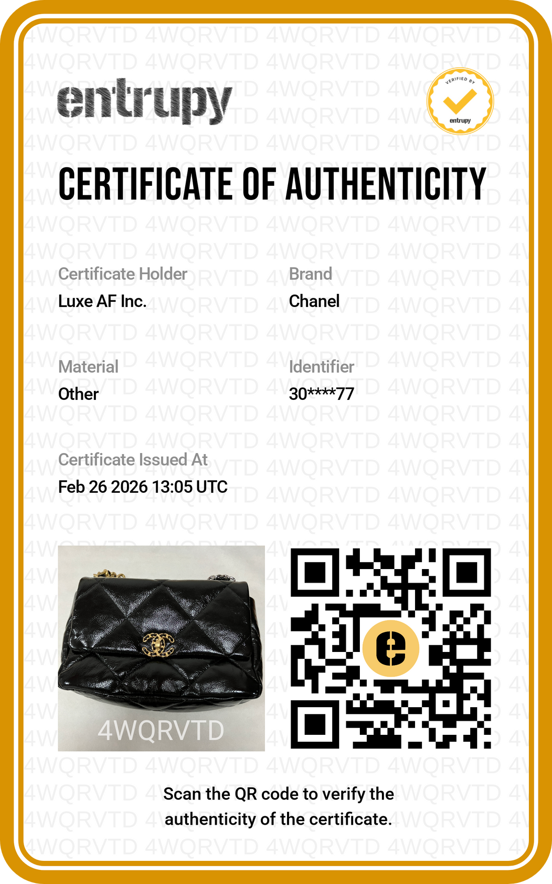 Chanel 19 Black Quilted Leather Mediem Size Flap Bag With Gold Hardware(30***77) IRIS008