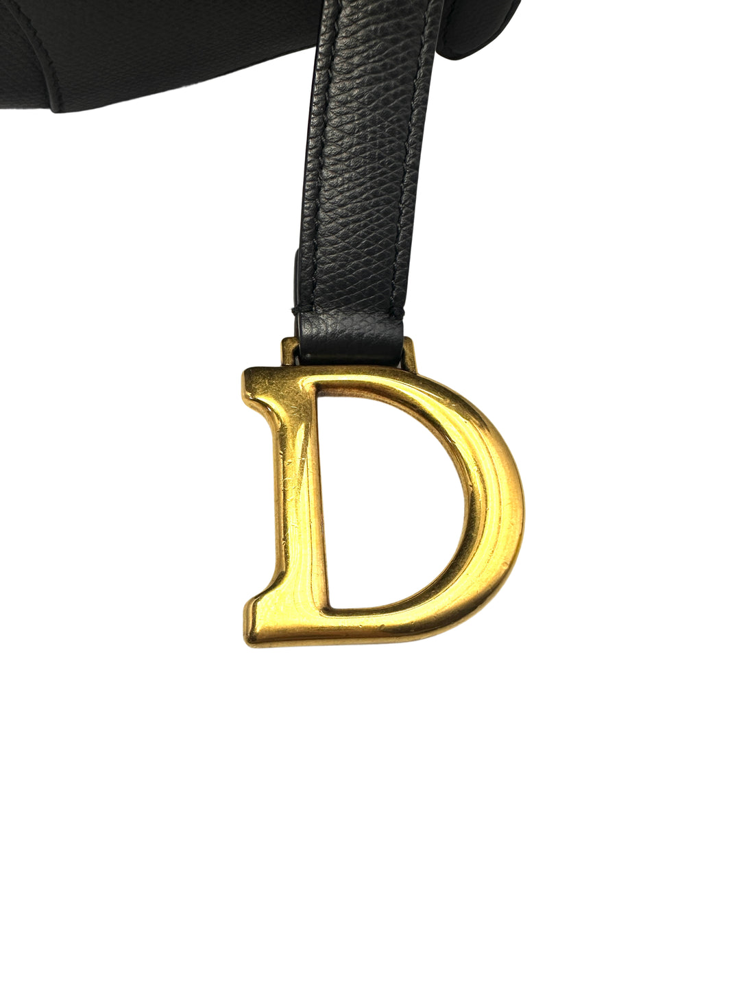 Christian Dior Black Leather Small Size Saddle Bag DR492