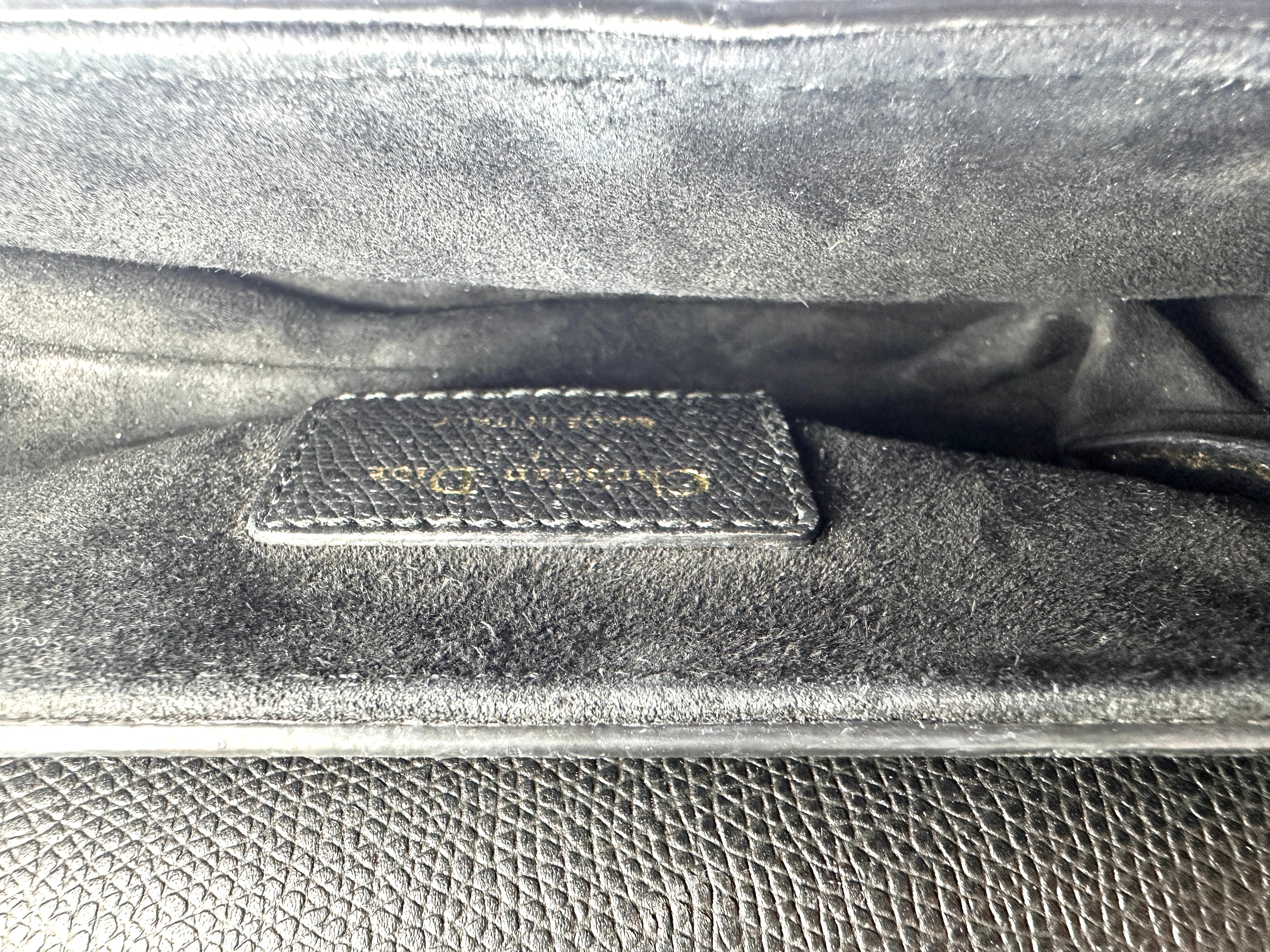 Christian Dior Black Leather Small Size Saddle Bag DR492