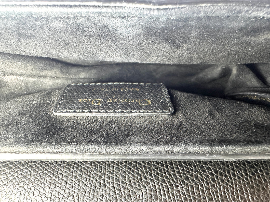 Christian Dior Black Leather Small Size Saddle Bag DR492