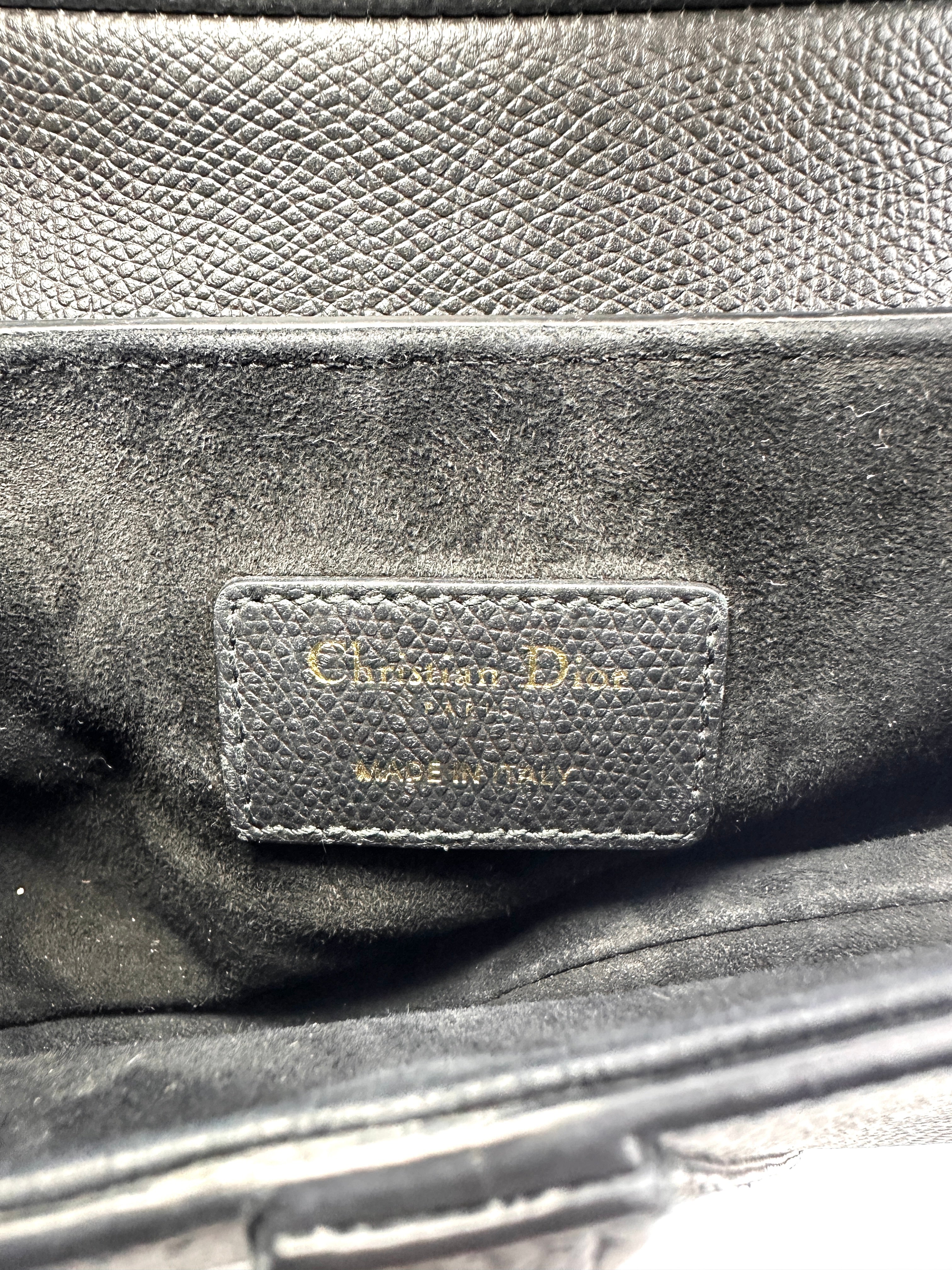 Christian Dior Black Leather Small Size Saddle Bag DR492