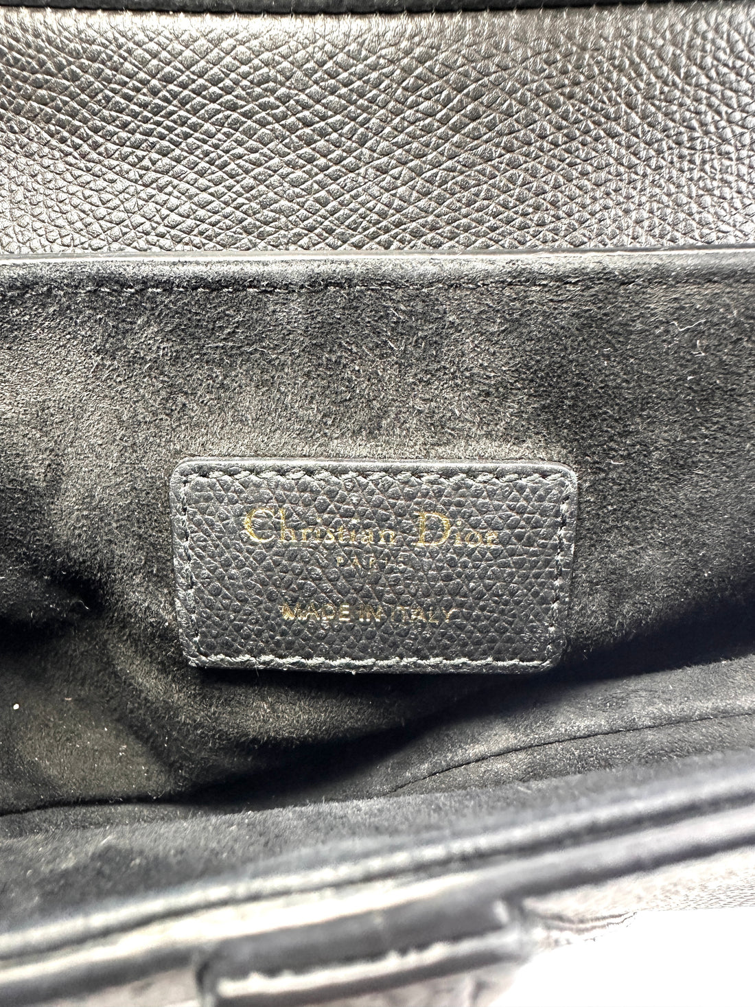 Christian Dior Black Leather Small Size Saddle Bag DR492