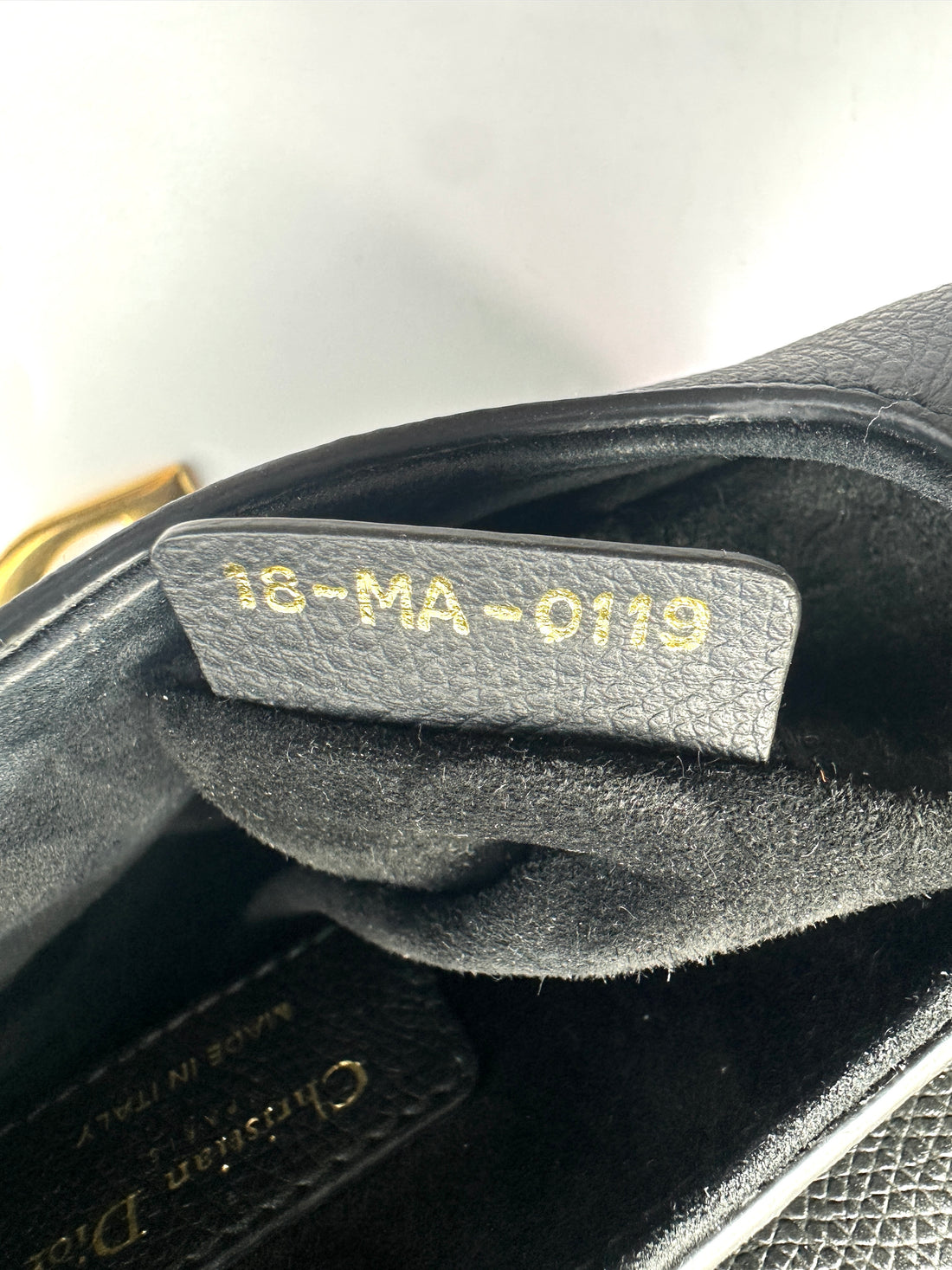 Christian Dior Black Leather Small Size Saddle Bag DR492