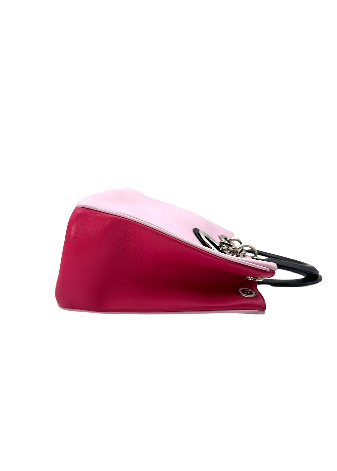 Christian Dior Diorissimo Pink Leather Handle Bag With Pouch DR496