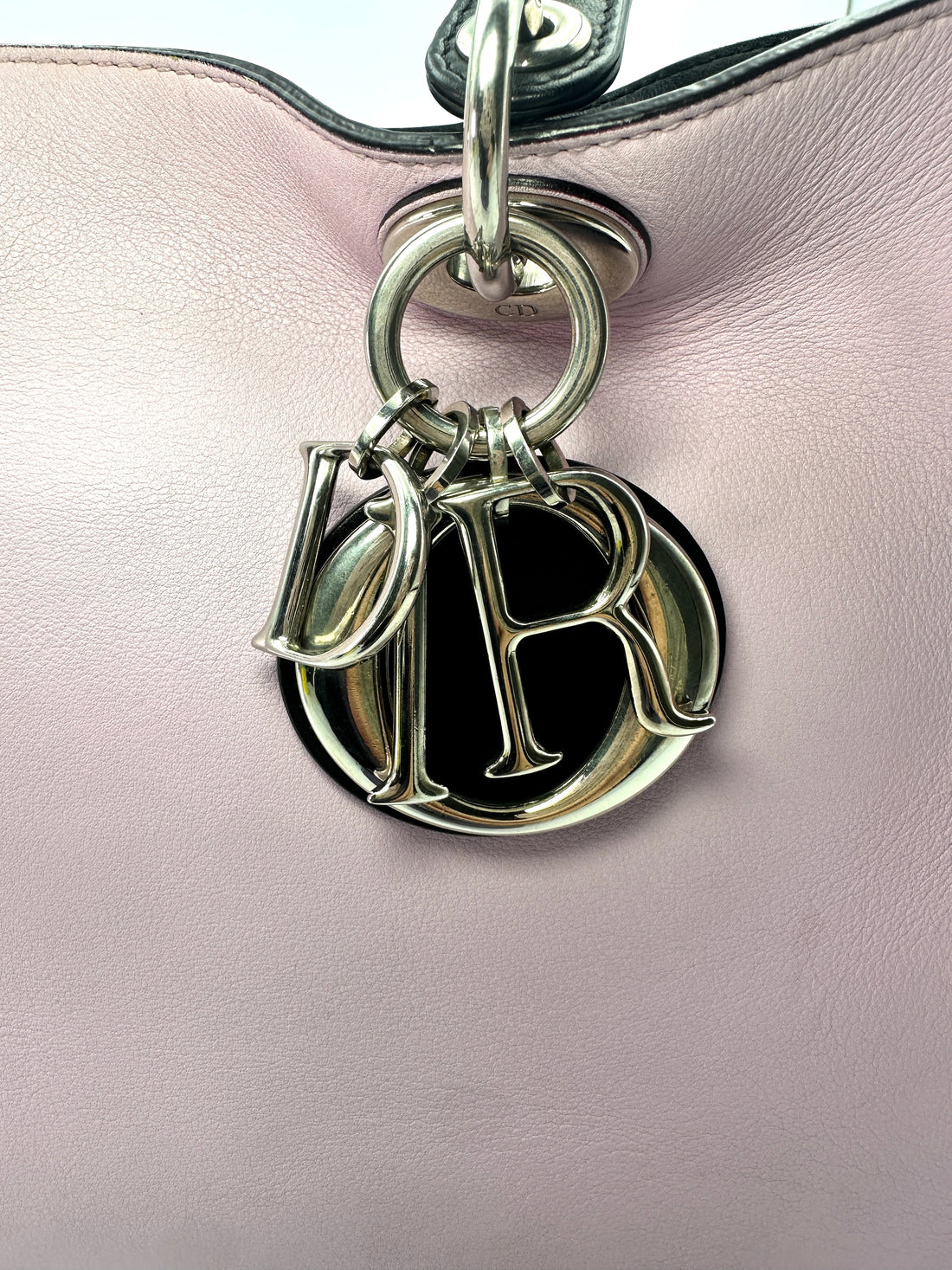 Christian Dior Diorissimo Pink Leather Handle Bag With Pouch DR496