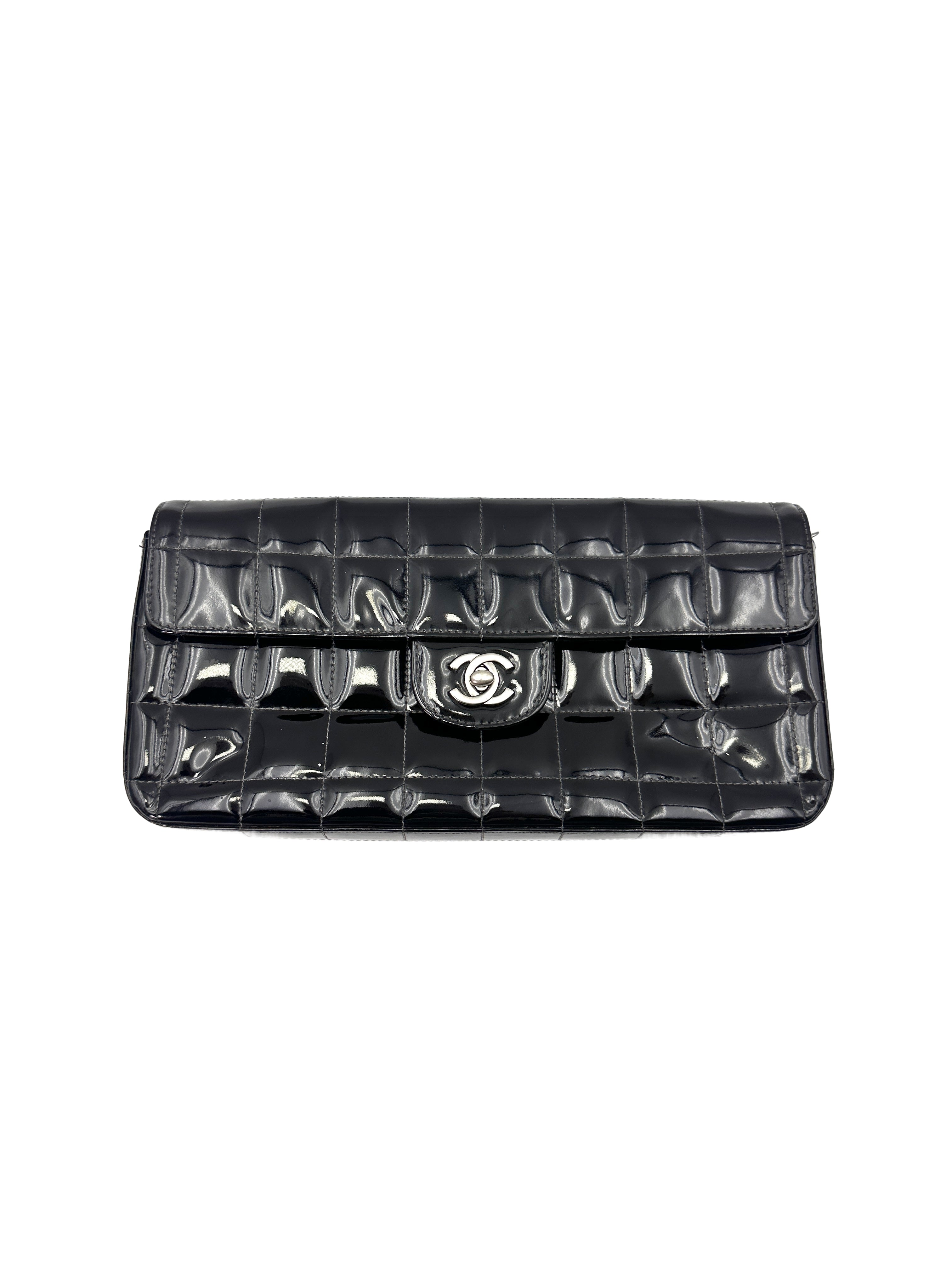 Chanel Chocolate Bar Black Patent Leather Chain Shoulder Bag(62***41) CC1413