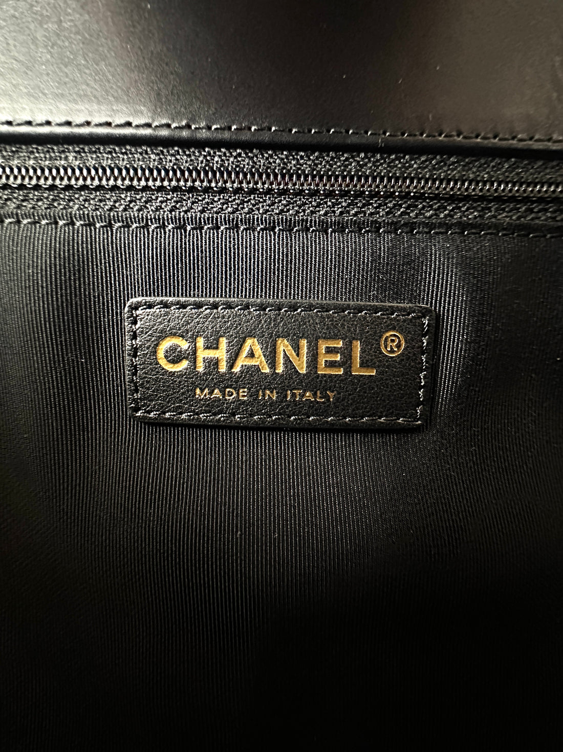 Chanel LeBoy Black Calfskin Tote Chain Bag With Gold Hardware(15***25) CC1414