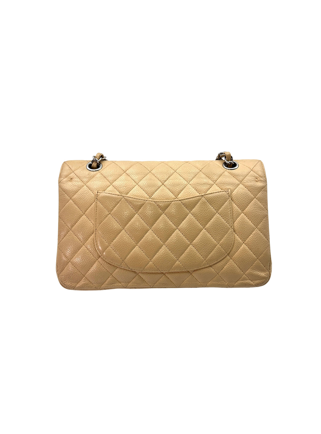Chanel Classic Flap Beige Quilte Leather Chain Flap Bag With Siilver Buckle(16***47) CC1412