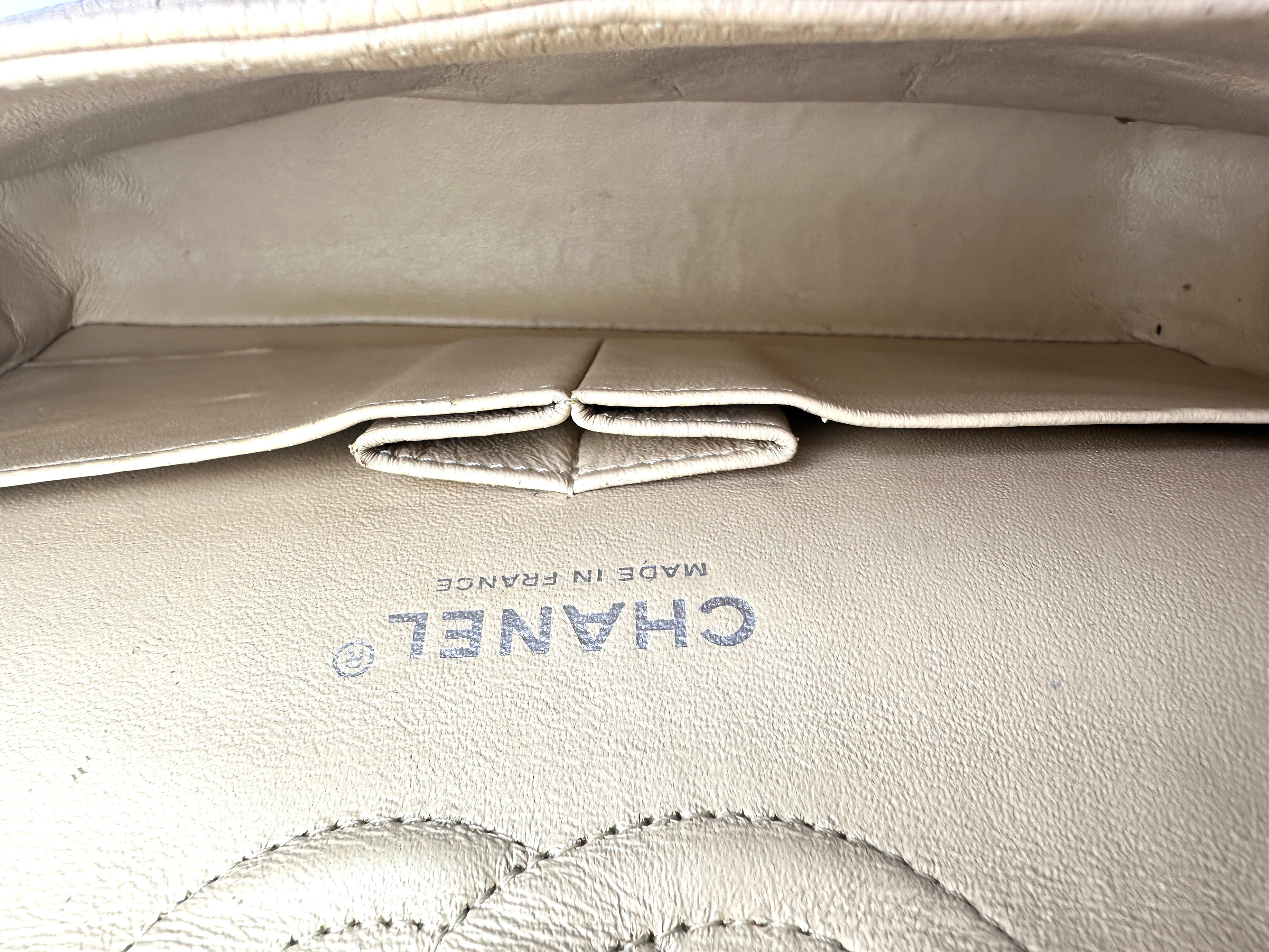 Chanel Classic Flap Beige Quilte Leather Chain Flap Bag With Siilver Buckle(16***47) CC1412