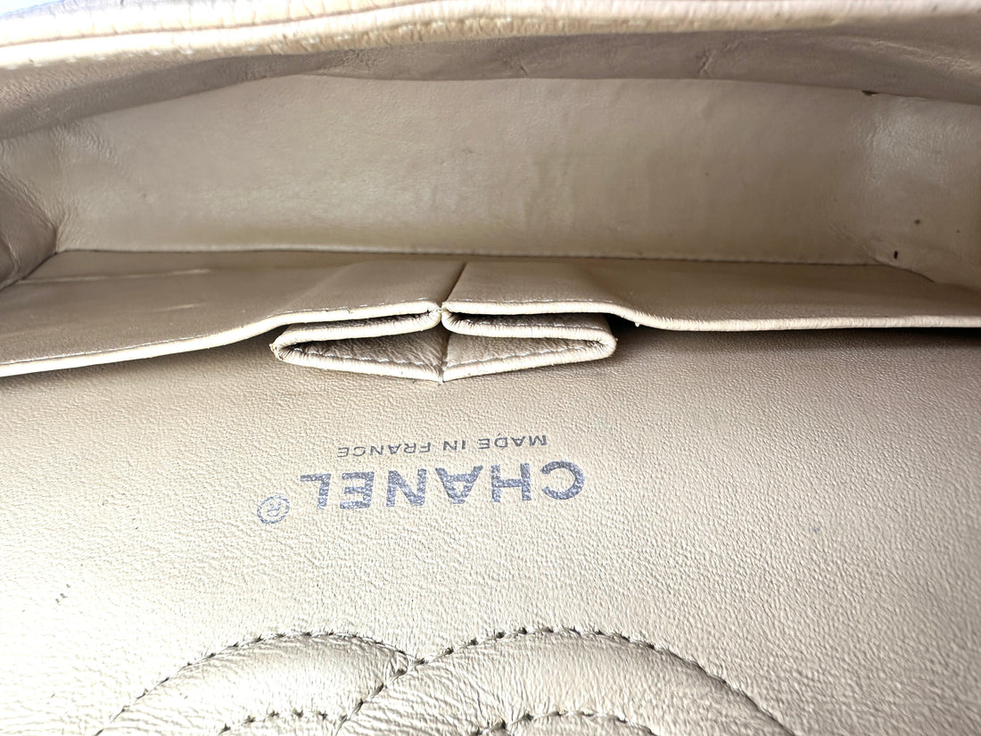 Chanel Classic Flap Beige Quilte Leather Chain Flap Bag With Siilver Buckle(16***47) CC1412