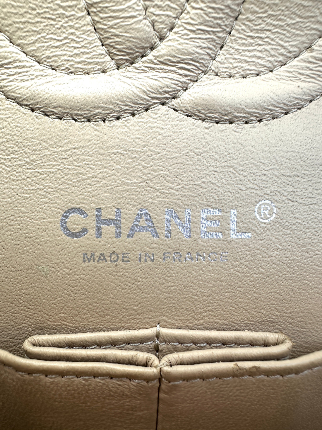 Chanel Classic Flap Beige Quilte Leather Chain Flap Bag With Siilver Buckle(16***47) CC1412
