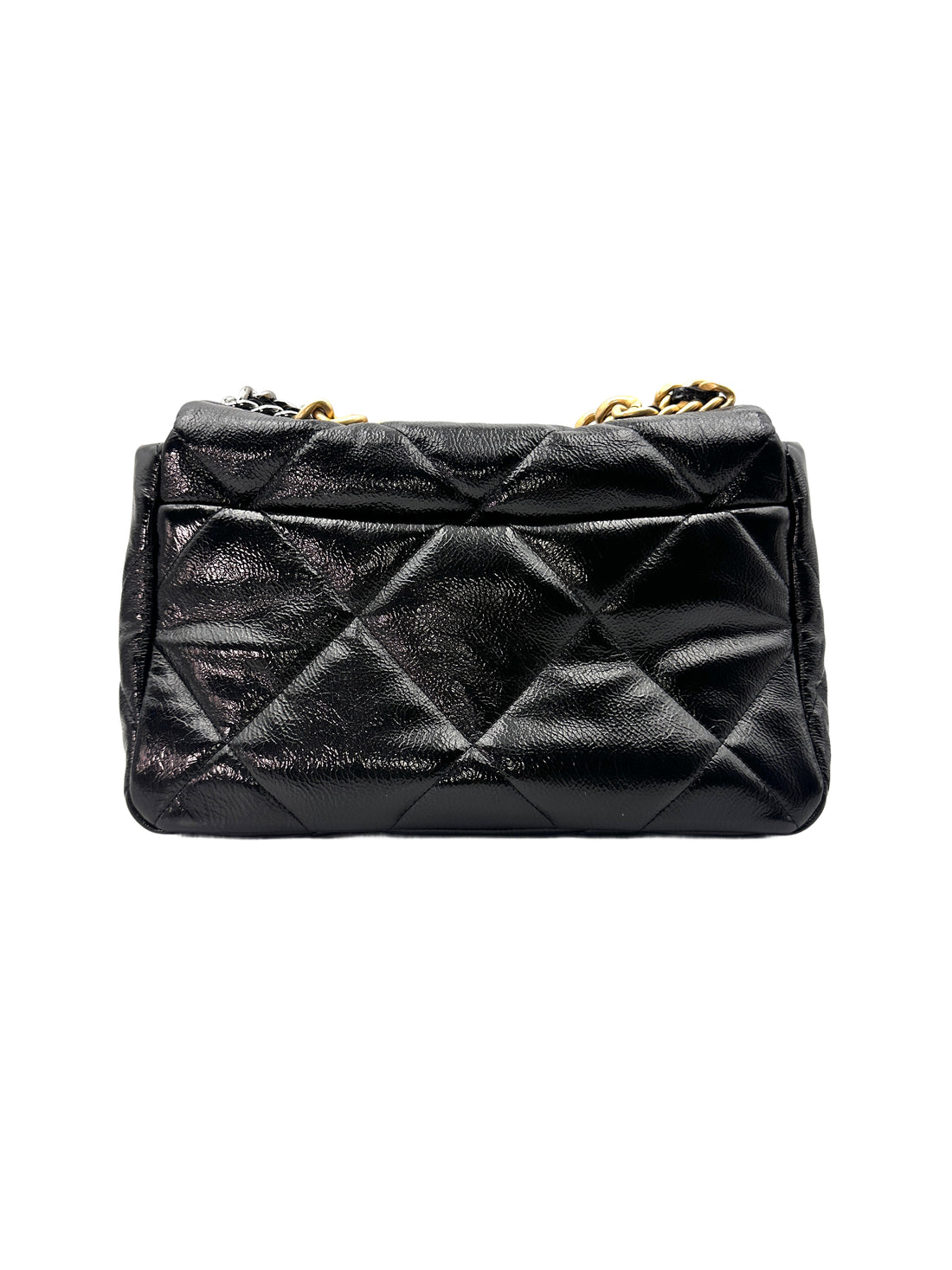 Chanel 19 Black Quilted Leather Mediem Size Flap Bag With Gold Hardware(30***77) IRIS008