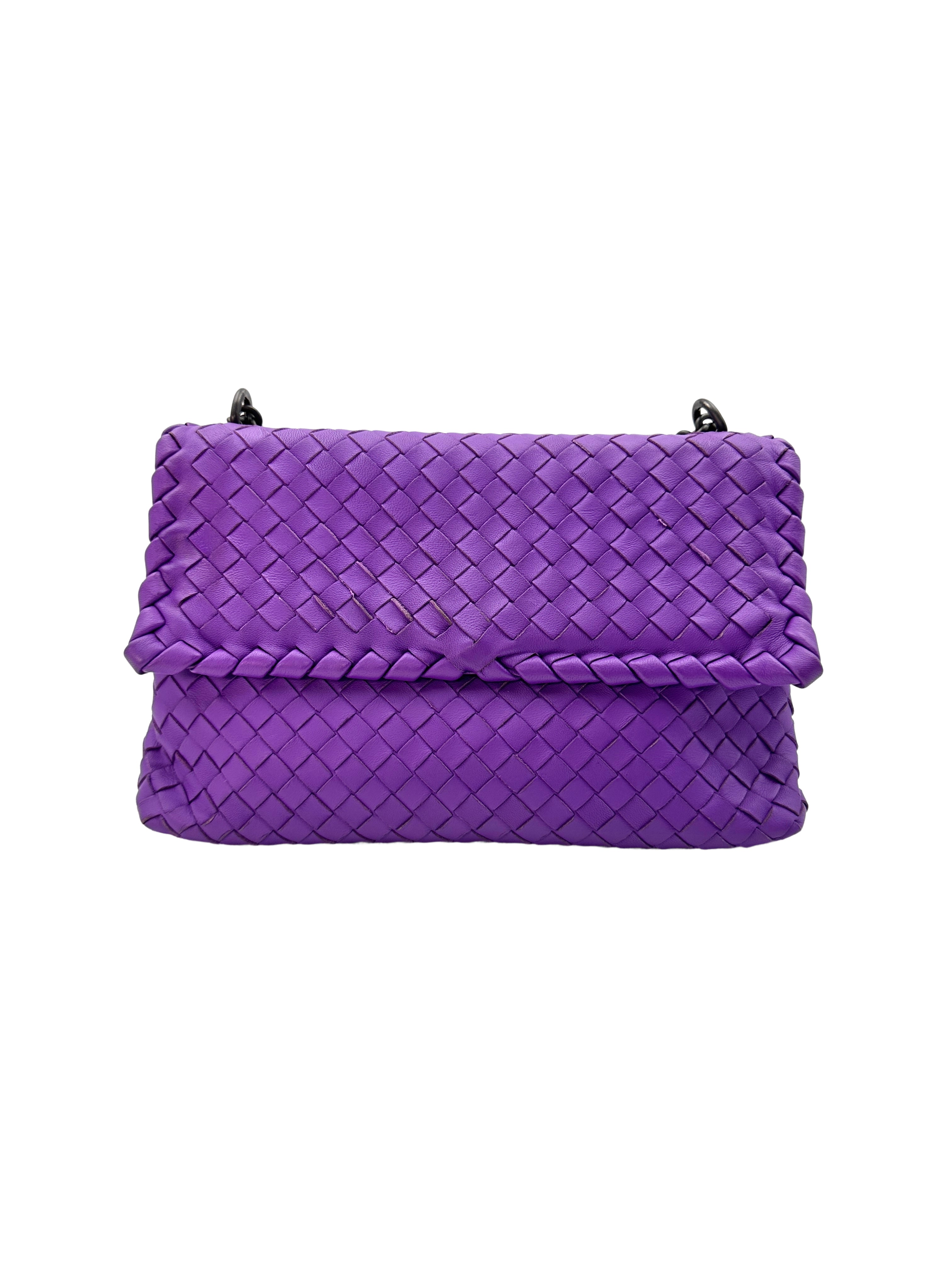 Bottega Veneta Olimpia Purple Intrecciato Medium Size Shoulder Bag BV100
