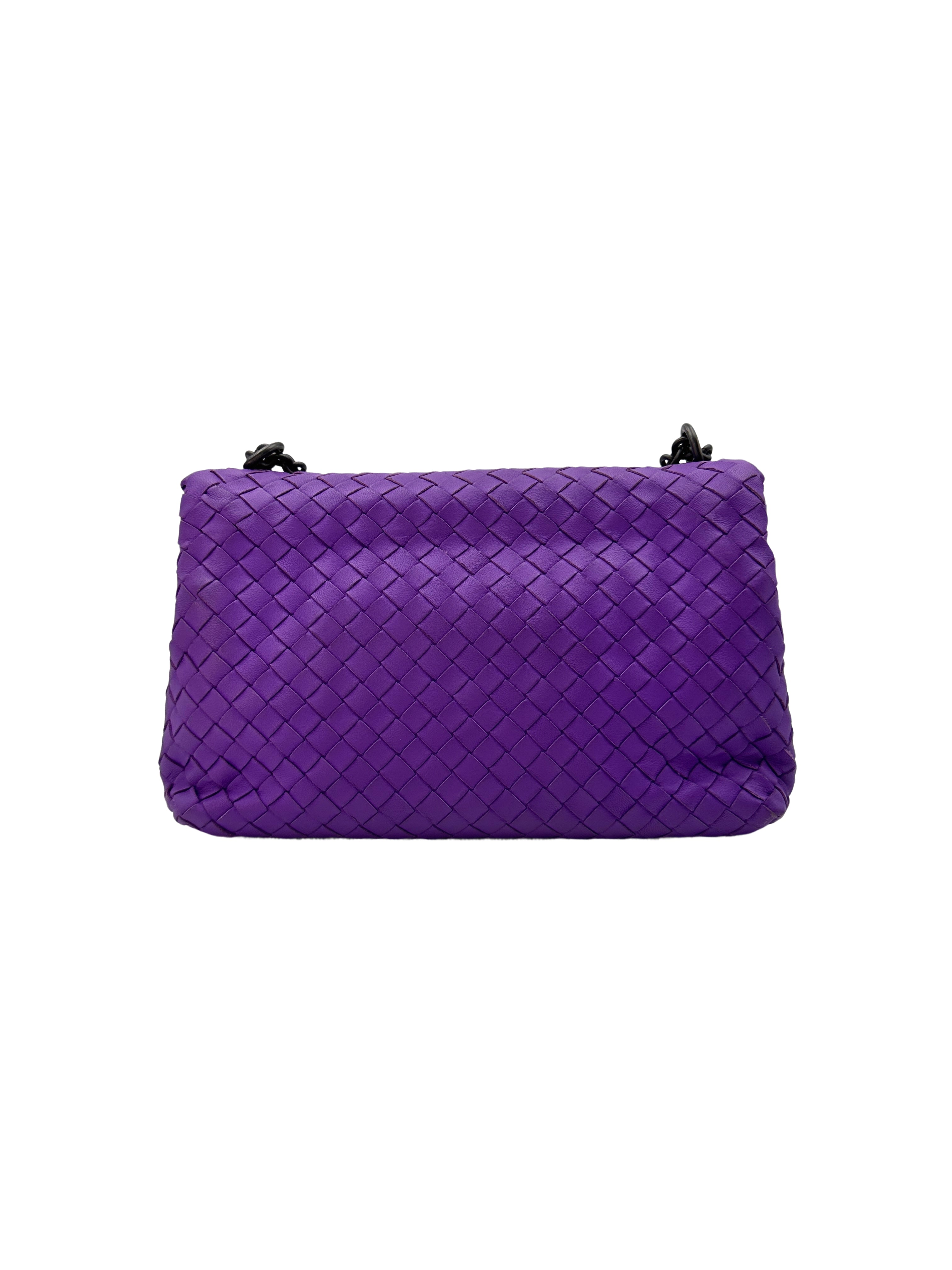 Bottega Veneta Olimpia Purple Intrecciato Medium Size Shoulder Bag BV100