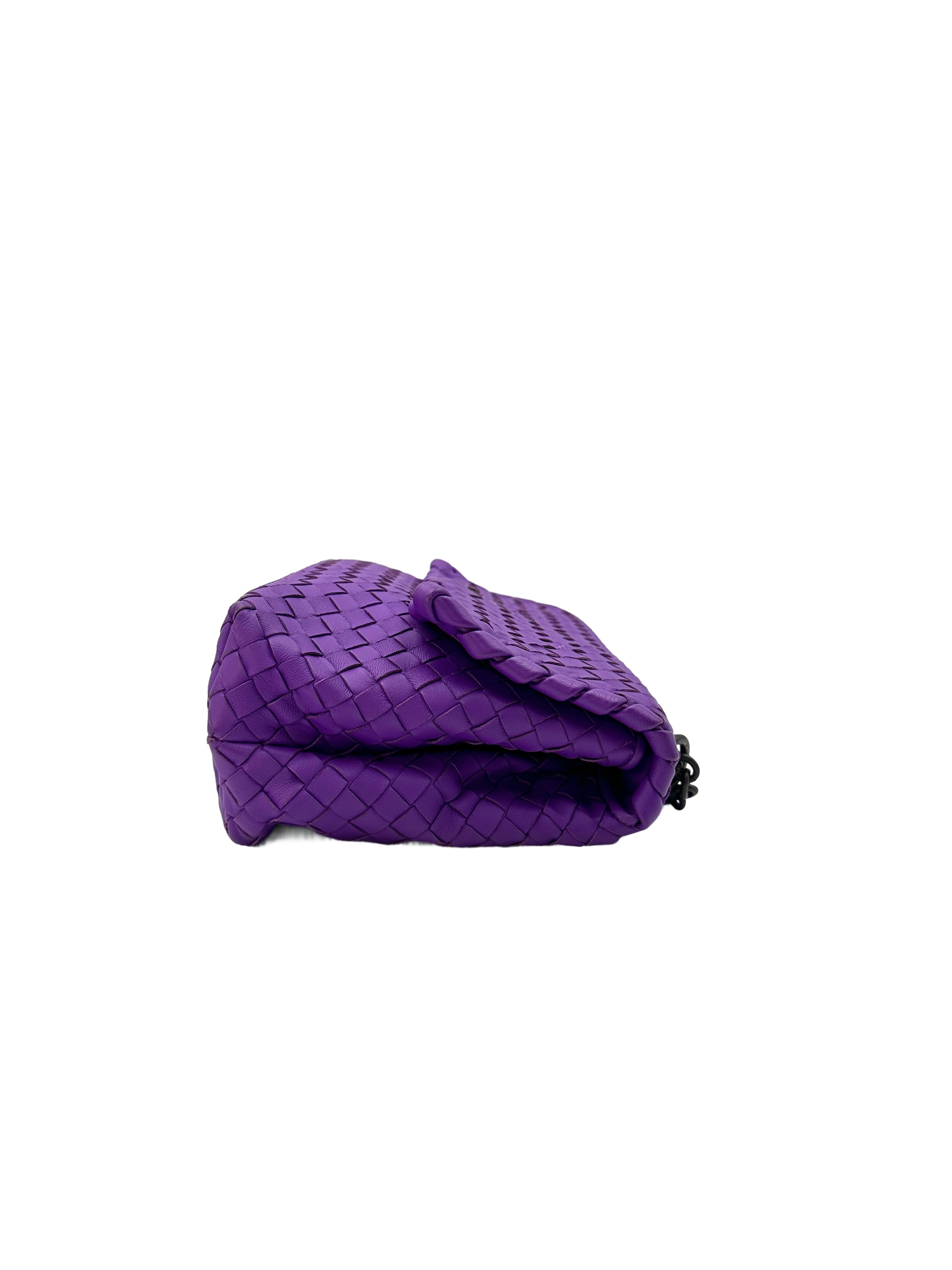 Bottega Veneta Olimpia Purple Intrecciato Medium Size Shoulder Bag BV100