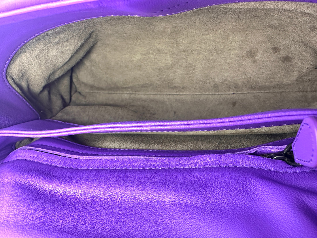 Bottega Veneta Olimpia Purple Intrecciato Medium Size Shoulder Bag BV100