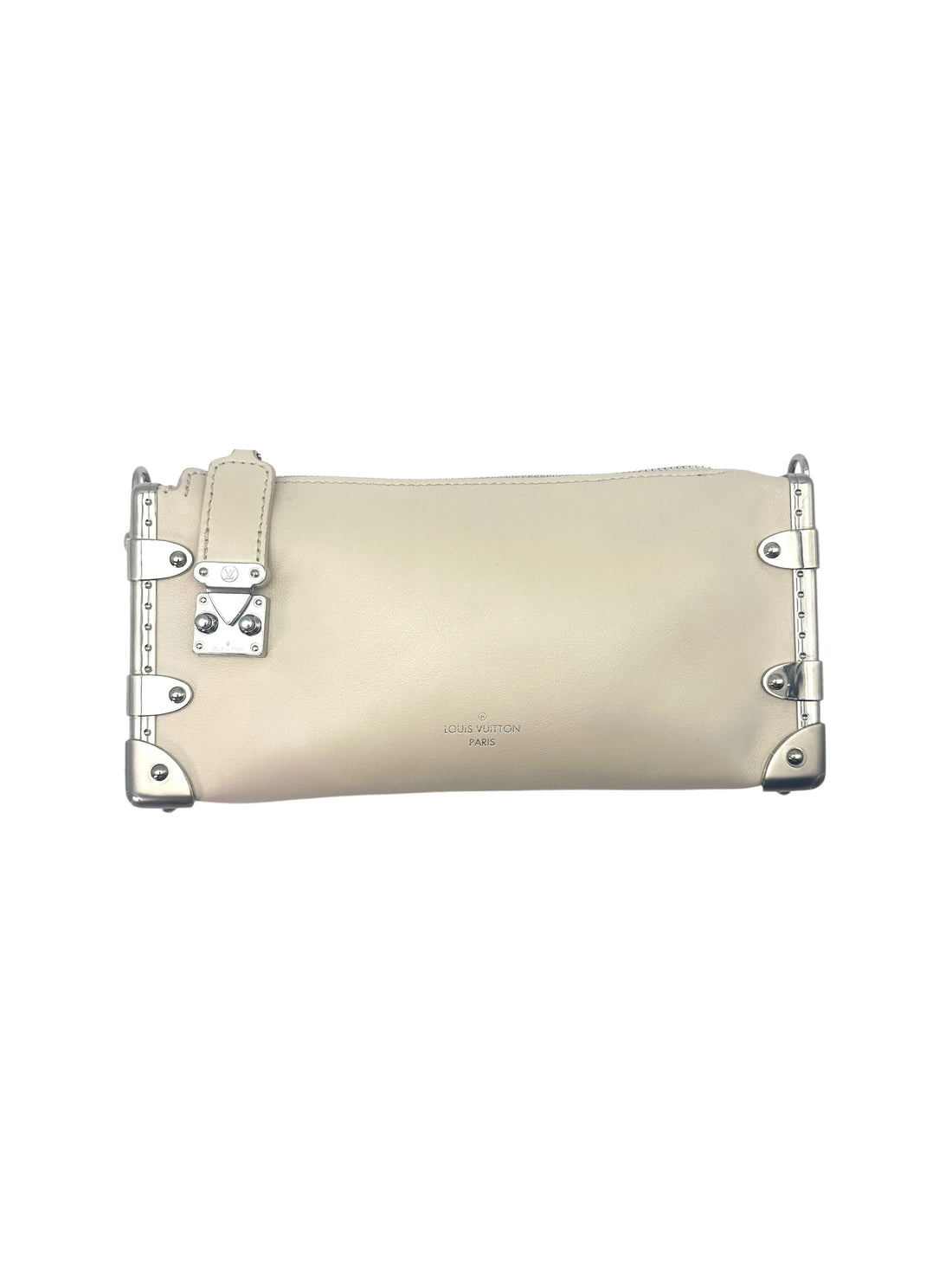 Louis Vuitton Slim Trunk Beige Leather Shoulder Bag With Silver Hardware LV1924