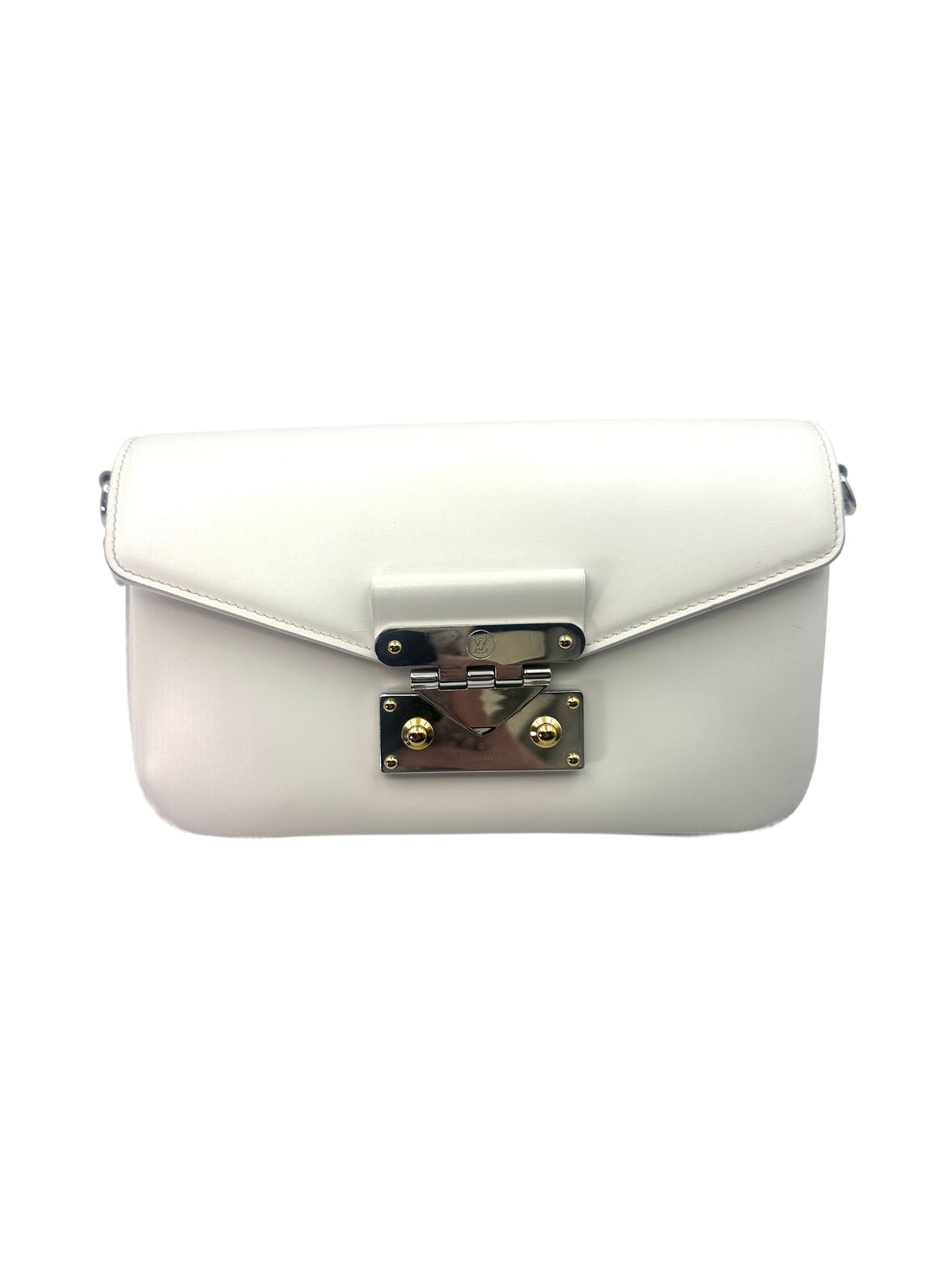 Louis Vuitton Swing White Leather Shoulder Bag With S-Lock Hardware LV1927