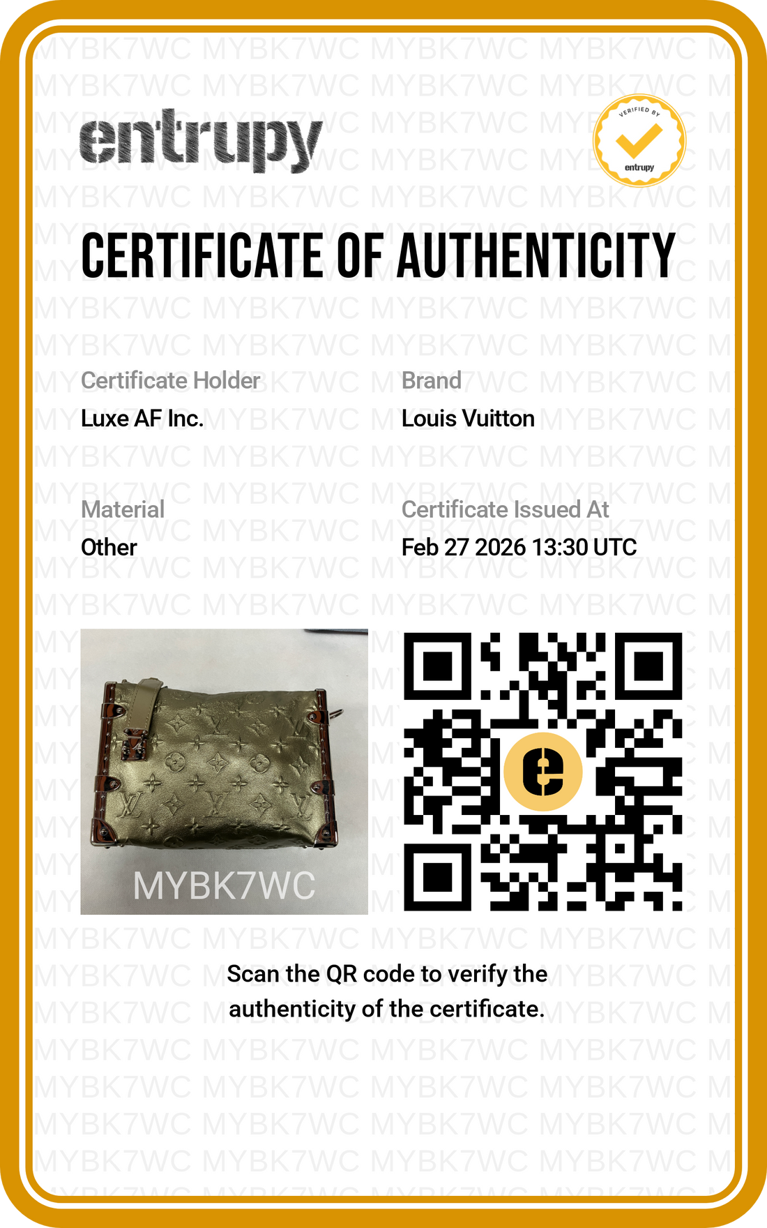 Louis Vuitton Metallic Light Gold Debossed Monogram Calfskin Side Trunk MM Shoulder Bag LV1929