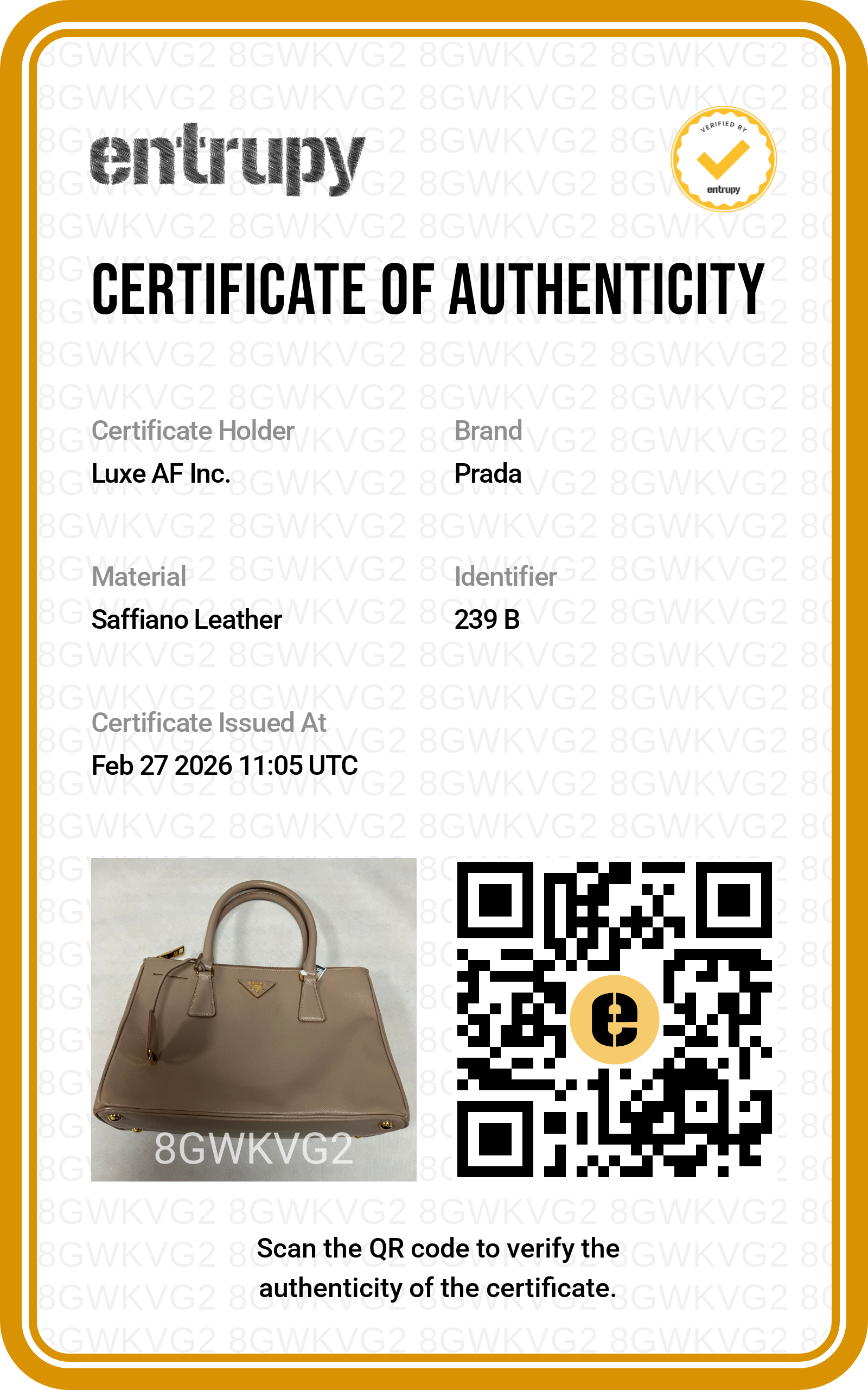Prada Galleria Beige Saffiano Handle Bag PR186