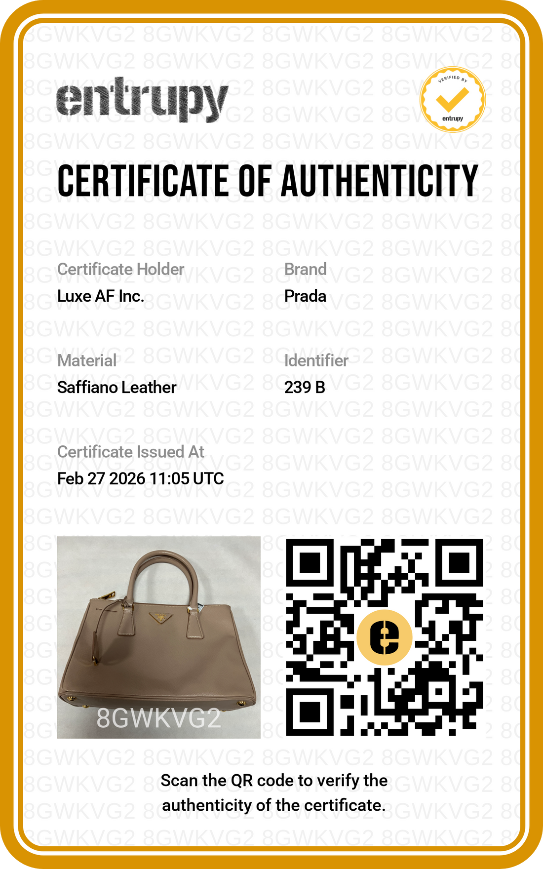 Prada Galleria Beige Saffiano Handle Bag PR186