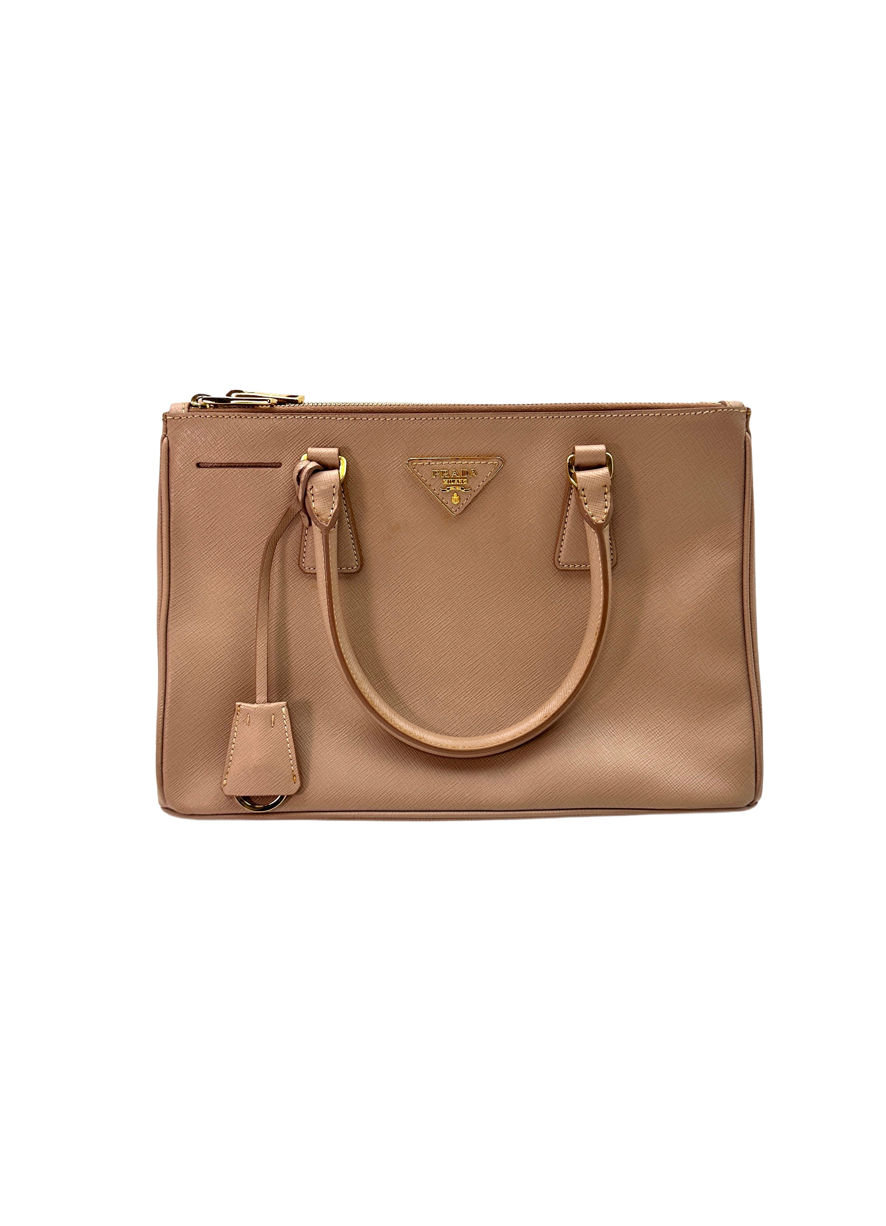 Prada Galleria Beige Saffiano Handle Bag PR186