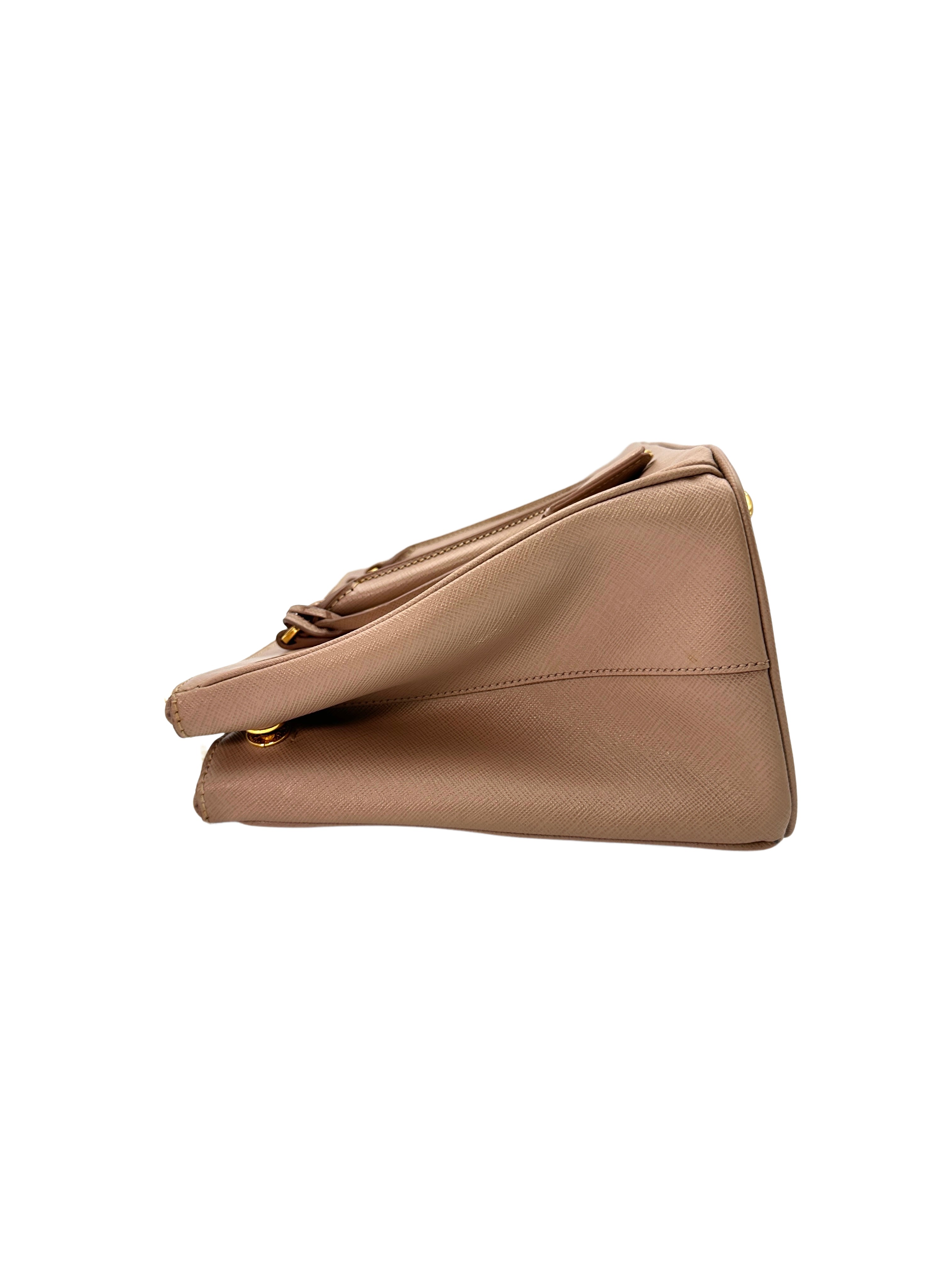 Prada Galleria Beige Saffiano Handle Bag PR186