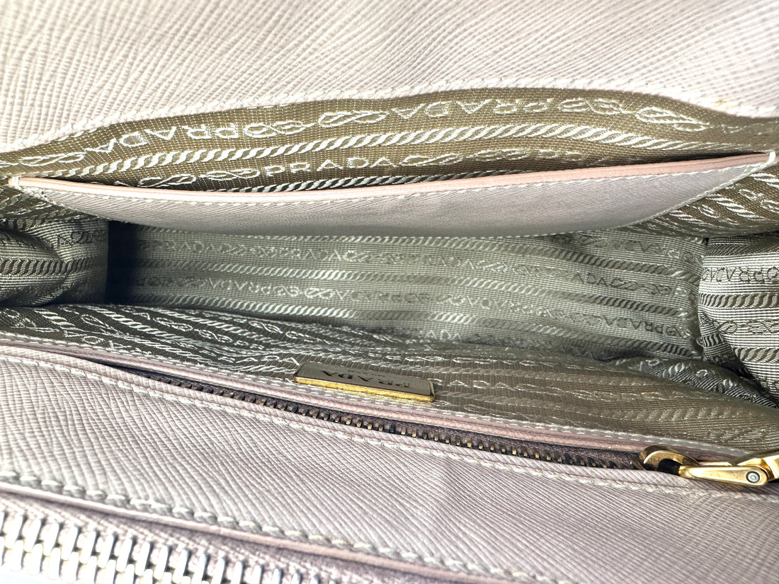 Prada Galleria Beige Saffiano Handle Bag PR186