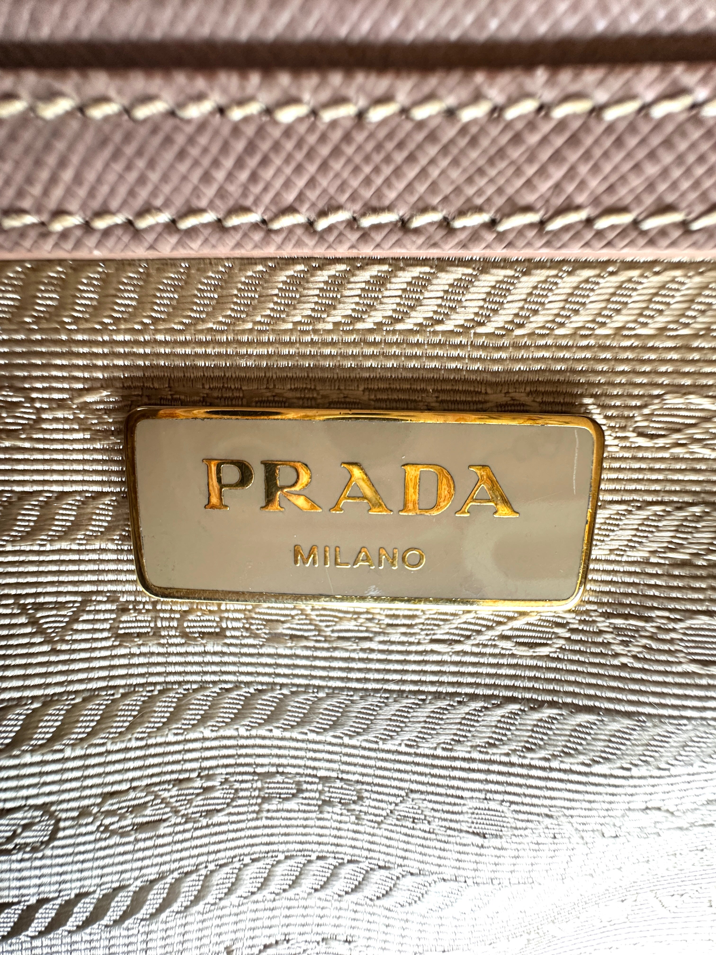 Prada Galleria Beige Saffiano Handle Bag PR186