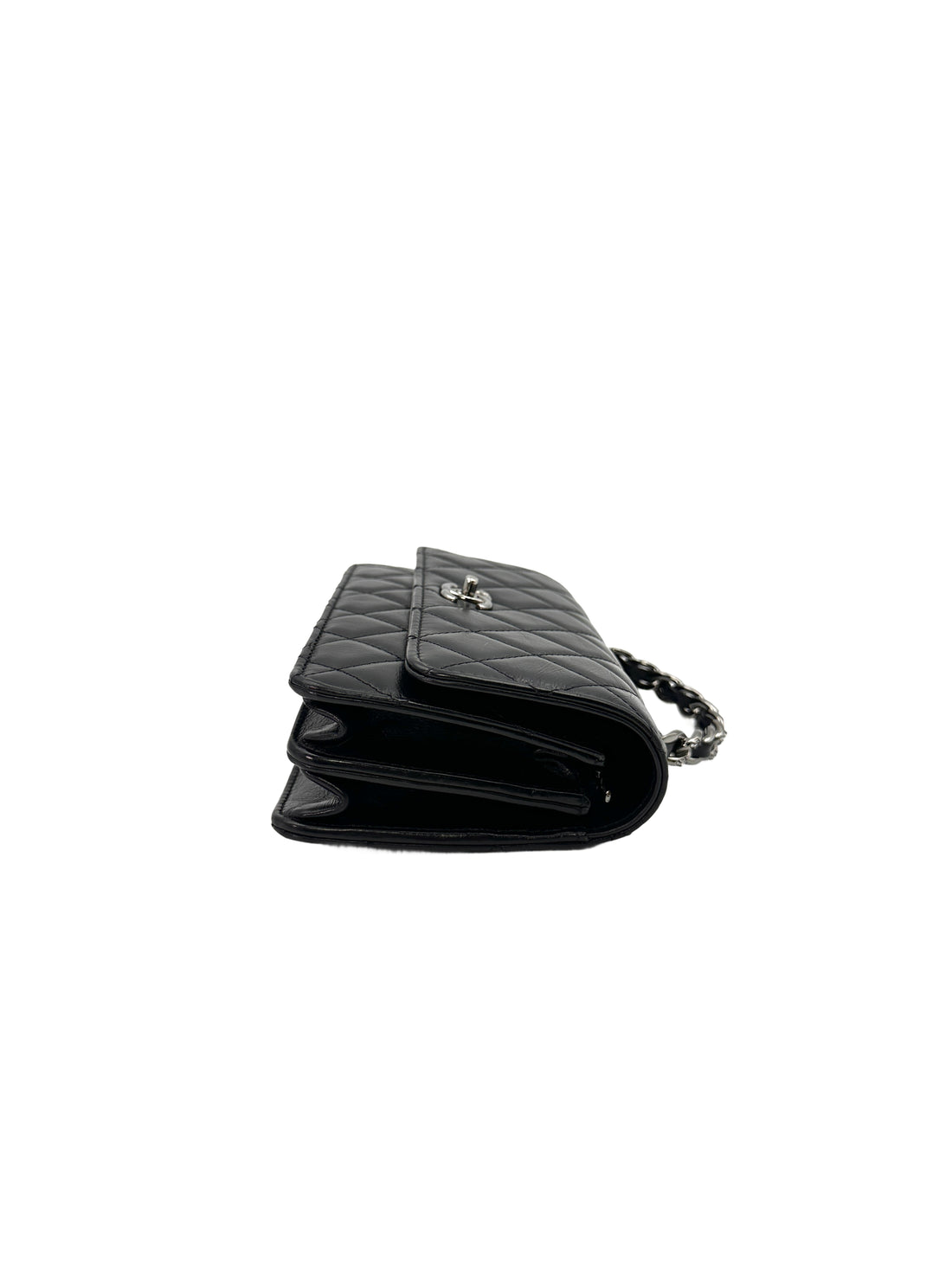 Chanel 23K Black Quilted Calfskin Top Handle Wallet On Chain(T8***CE) CC1416