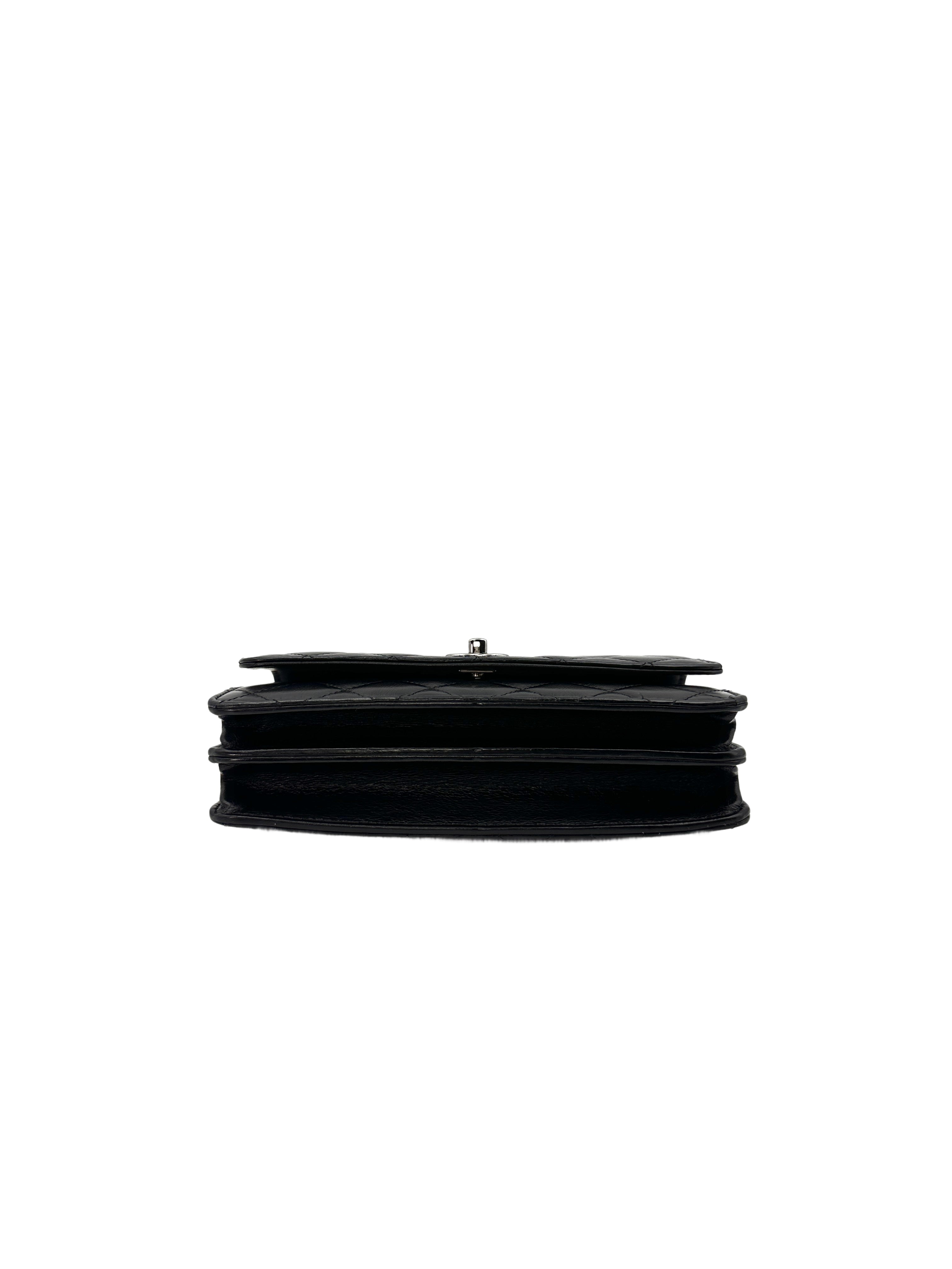 Chanel 23K Black Quilted Calfskin Top Handle Wallet On Chain(T8***CE) CC1416