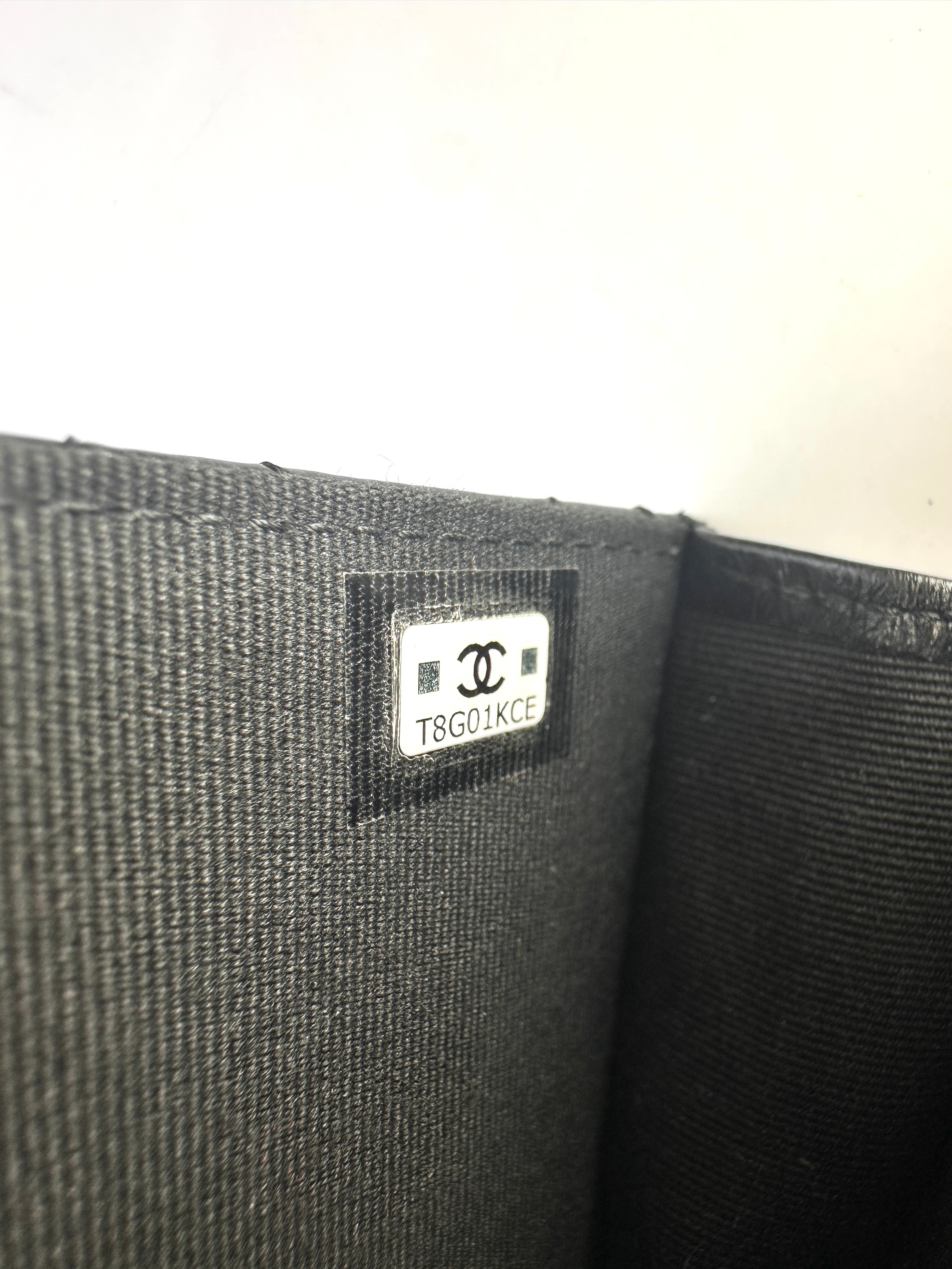 Chanel 23K Black Quilted Calfskin Top Handle Wallet On Chain(T8***CE) CC1416