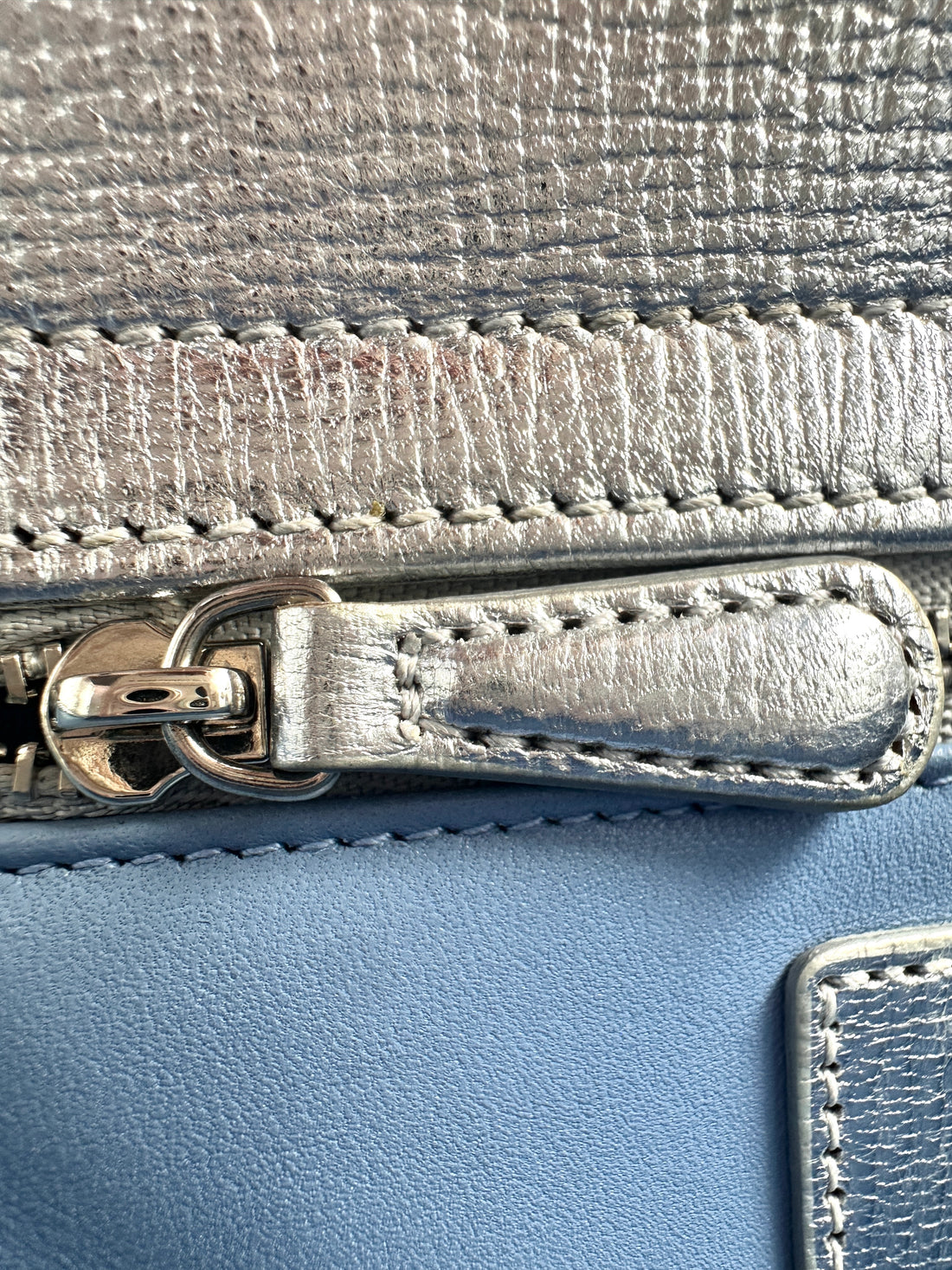 Christian Dior Lady Dior Silver Cannage Leather Handle Bag With Silver Charms DR500