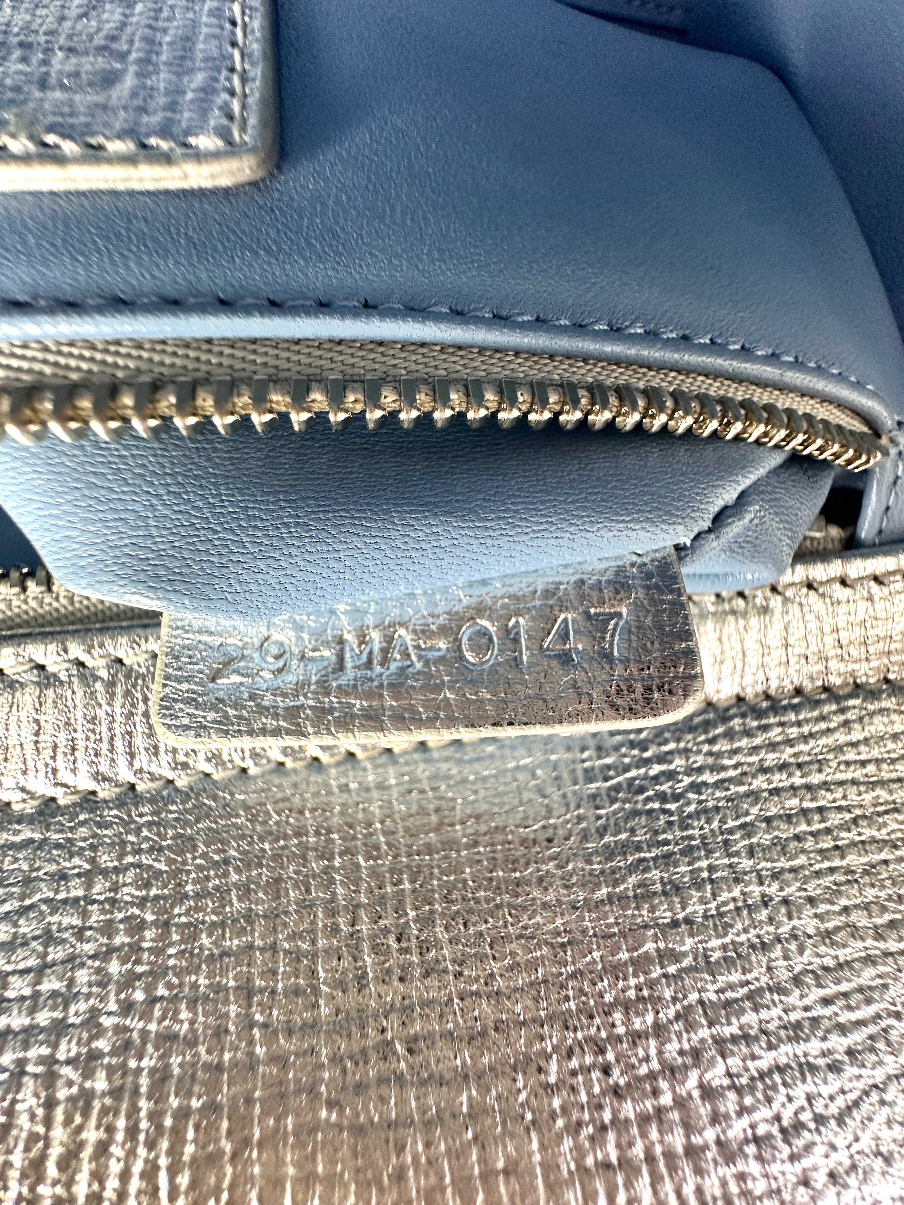 Christian Dior Lady Dior Silver Cannage Leather Handle Bag With Silver Charms DR500