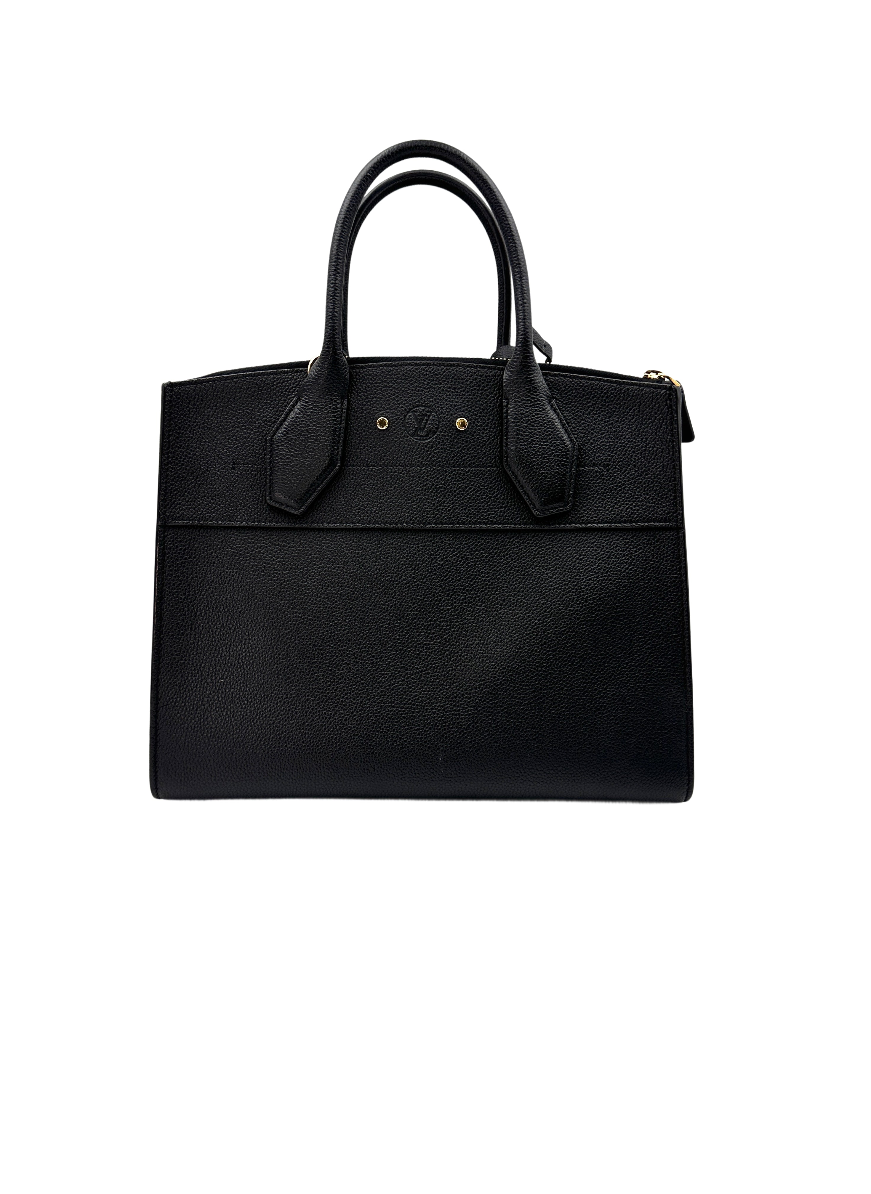 Louis Vuitton City Steamer MM Black Leather Handle Bag LV1933