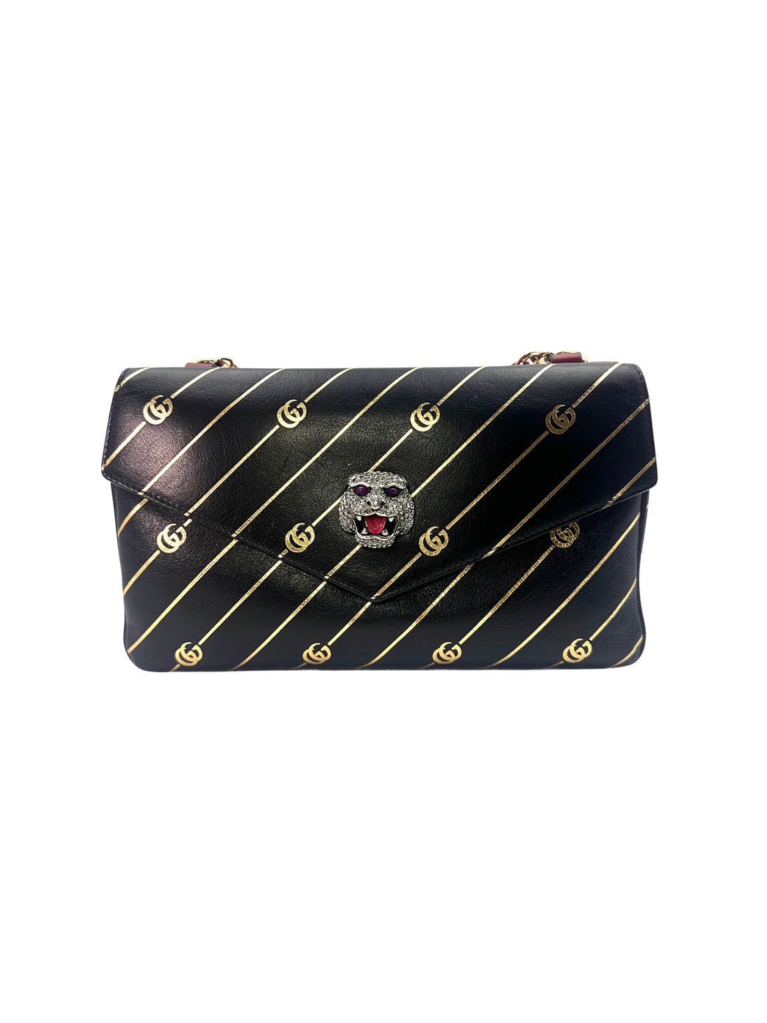 Gucci Thiara Envelope Shoulder Bag With Tiger Head Charm GG628